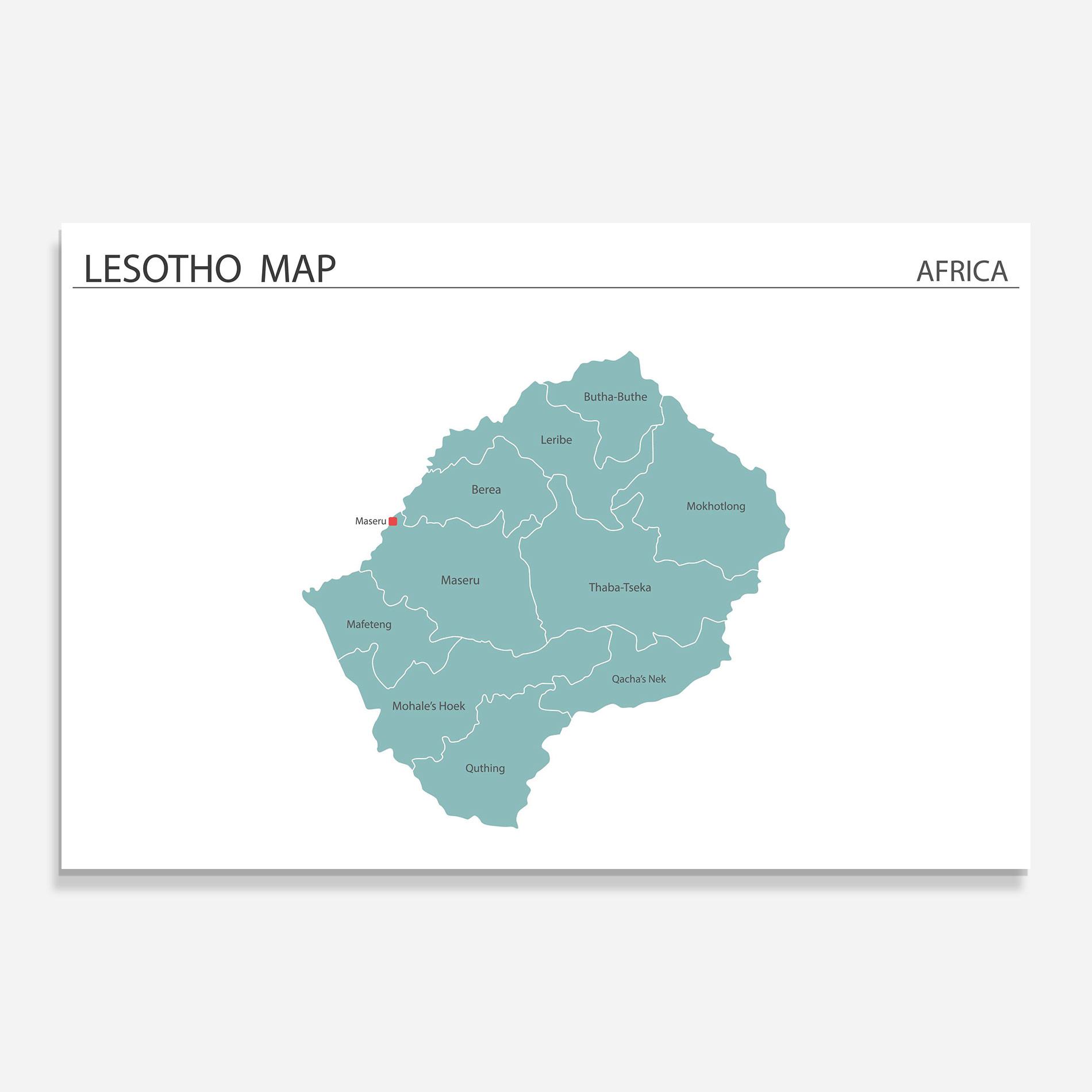 Glasbild Lesotho Map mockup 0