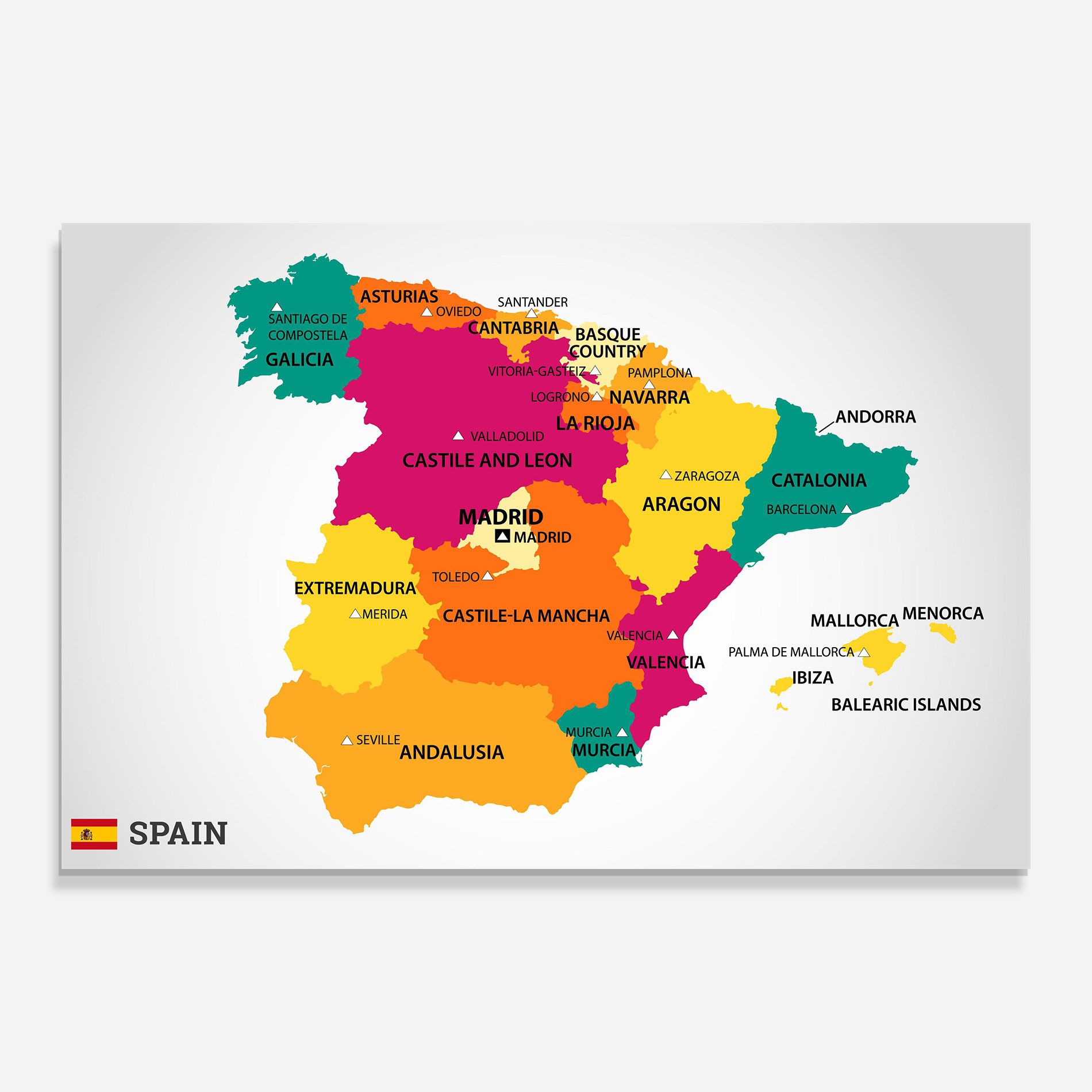 Spain Colorful Map mockup 0
