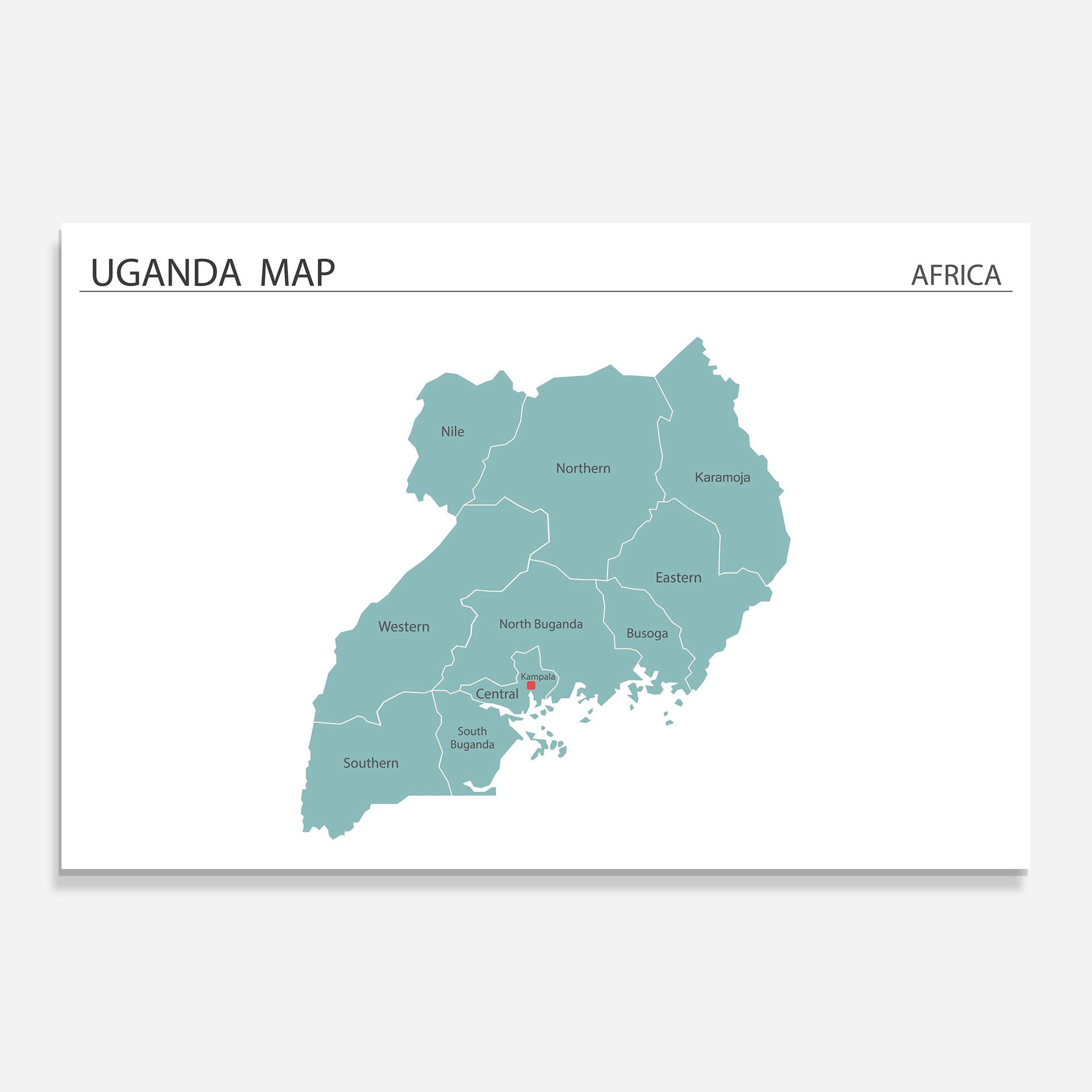 Glasbild Uganda Map mockup 0