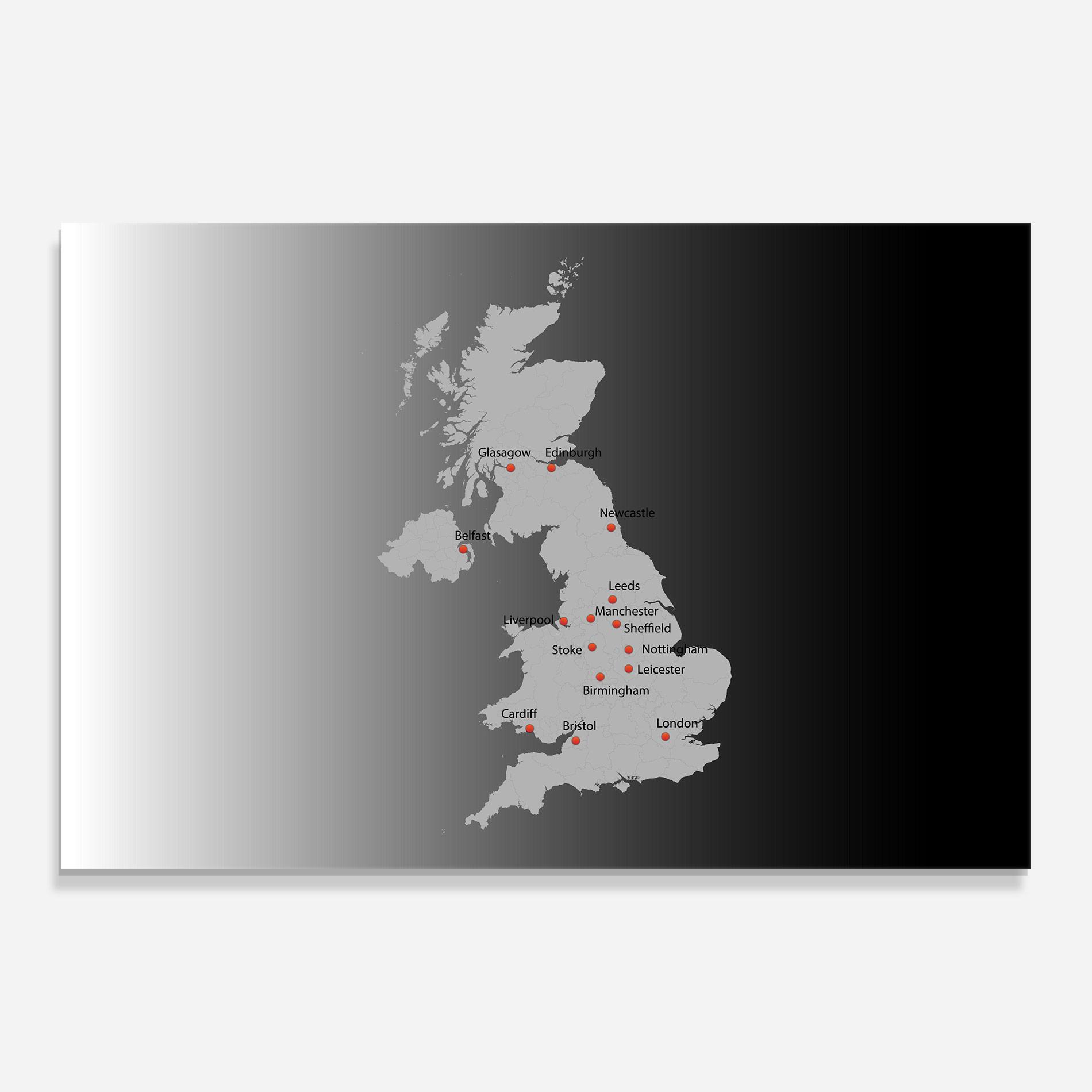 Glasbild Uk Map mockup 0