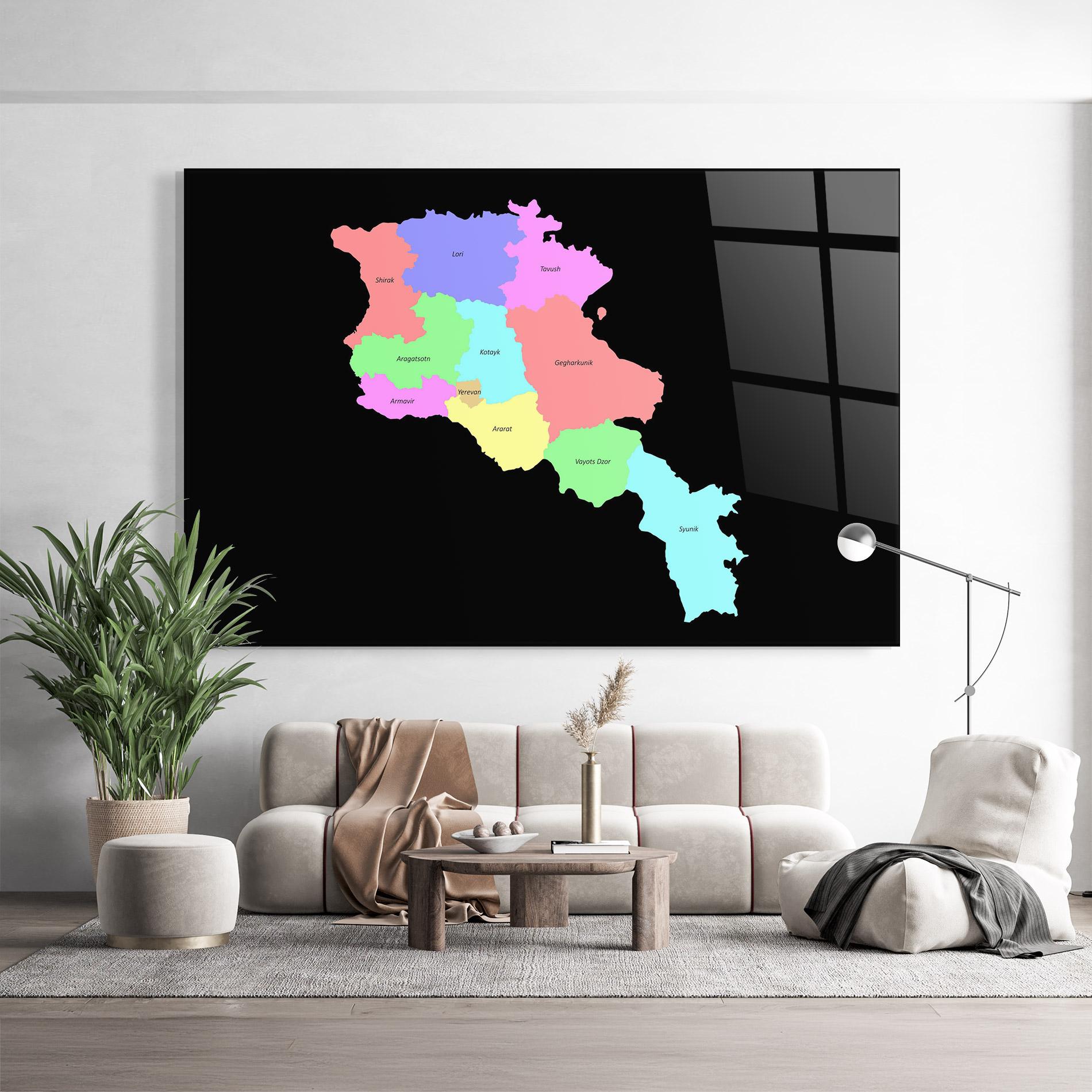 Glasbild Armenia Map mockup 9