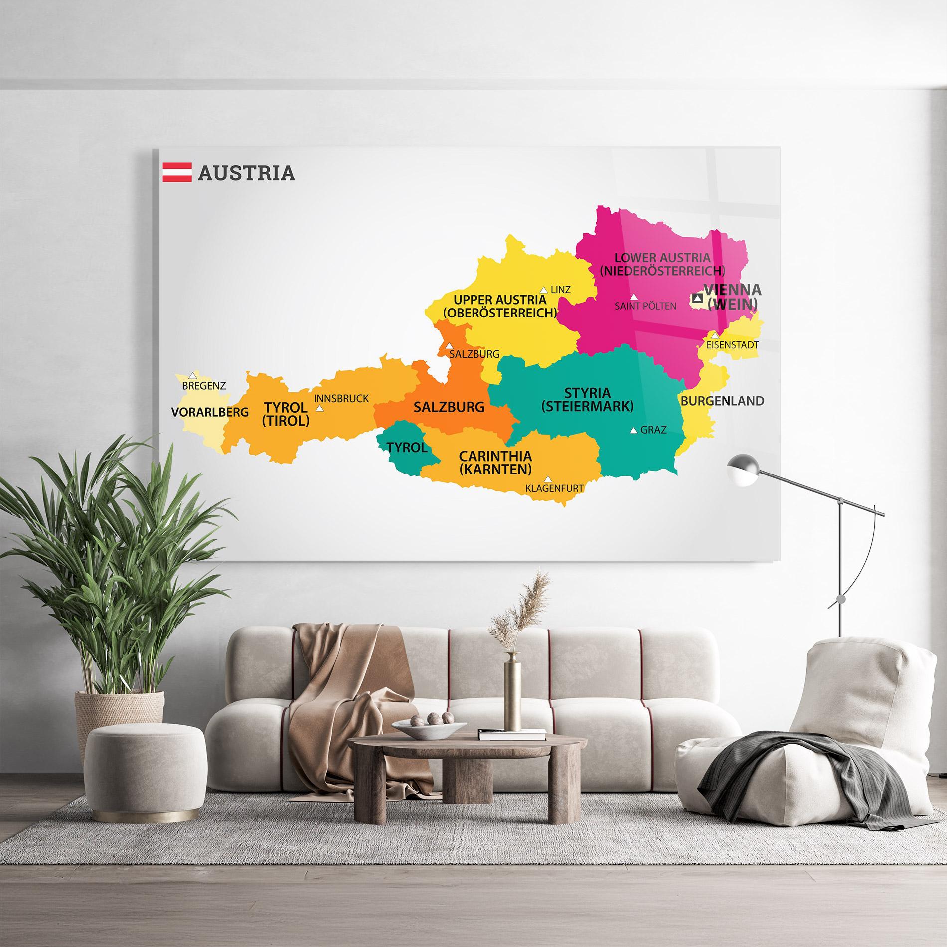 Glasbild Austria Color Map mockup 9