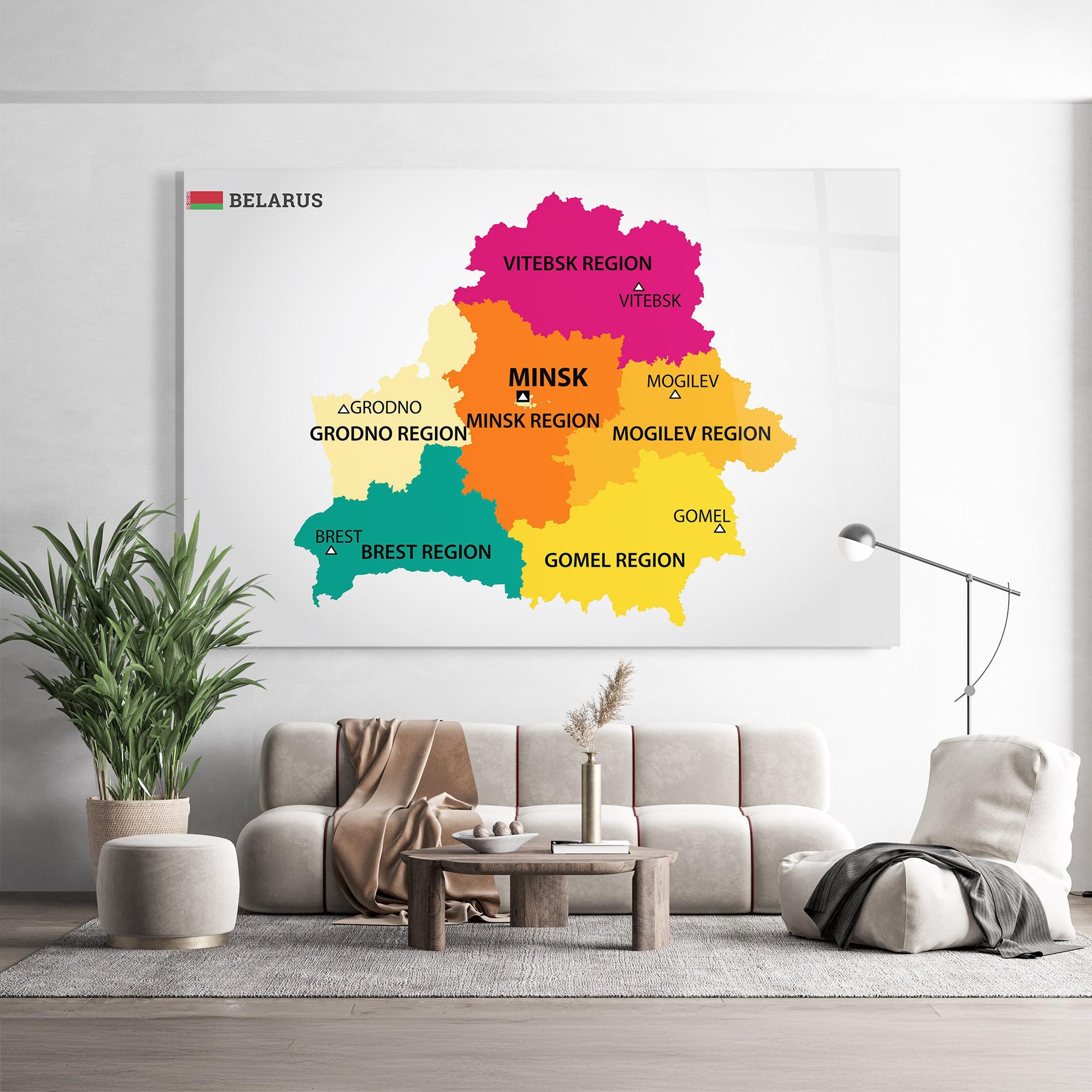 Glasbild Belarus Color Map mockup 9