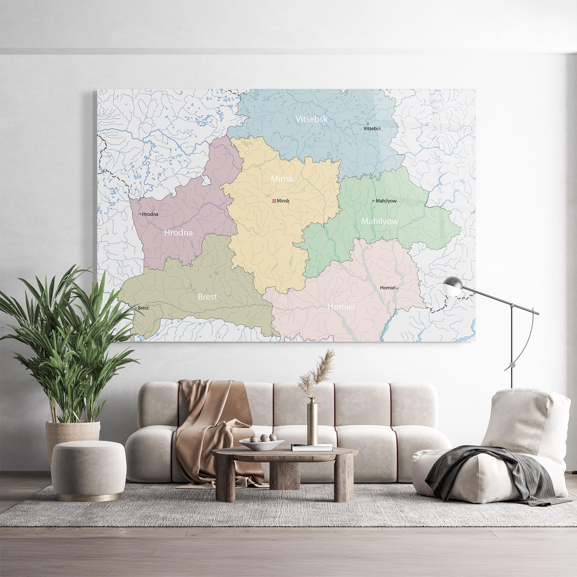 Glasbild Belarus Map mockup 9