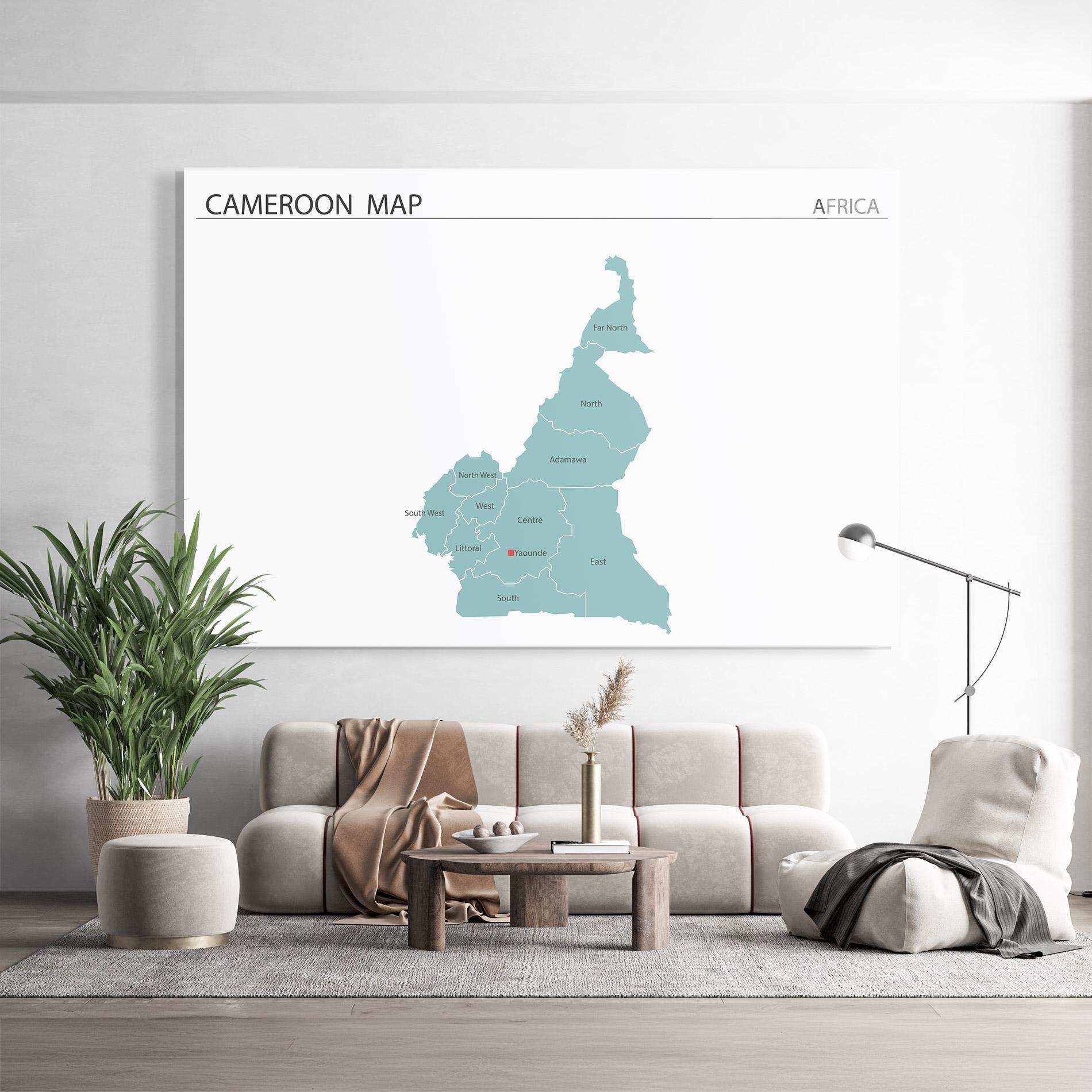 Glasbild Cameroon Map mockup 9