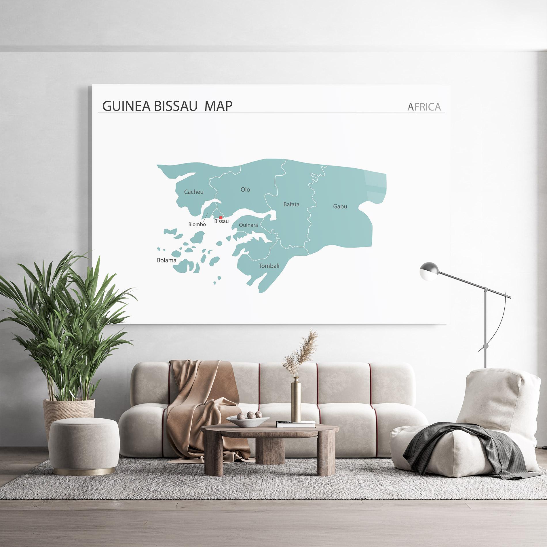 Glasbild Guinea Bissau Map mockup 9