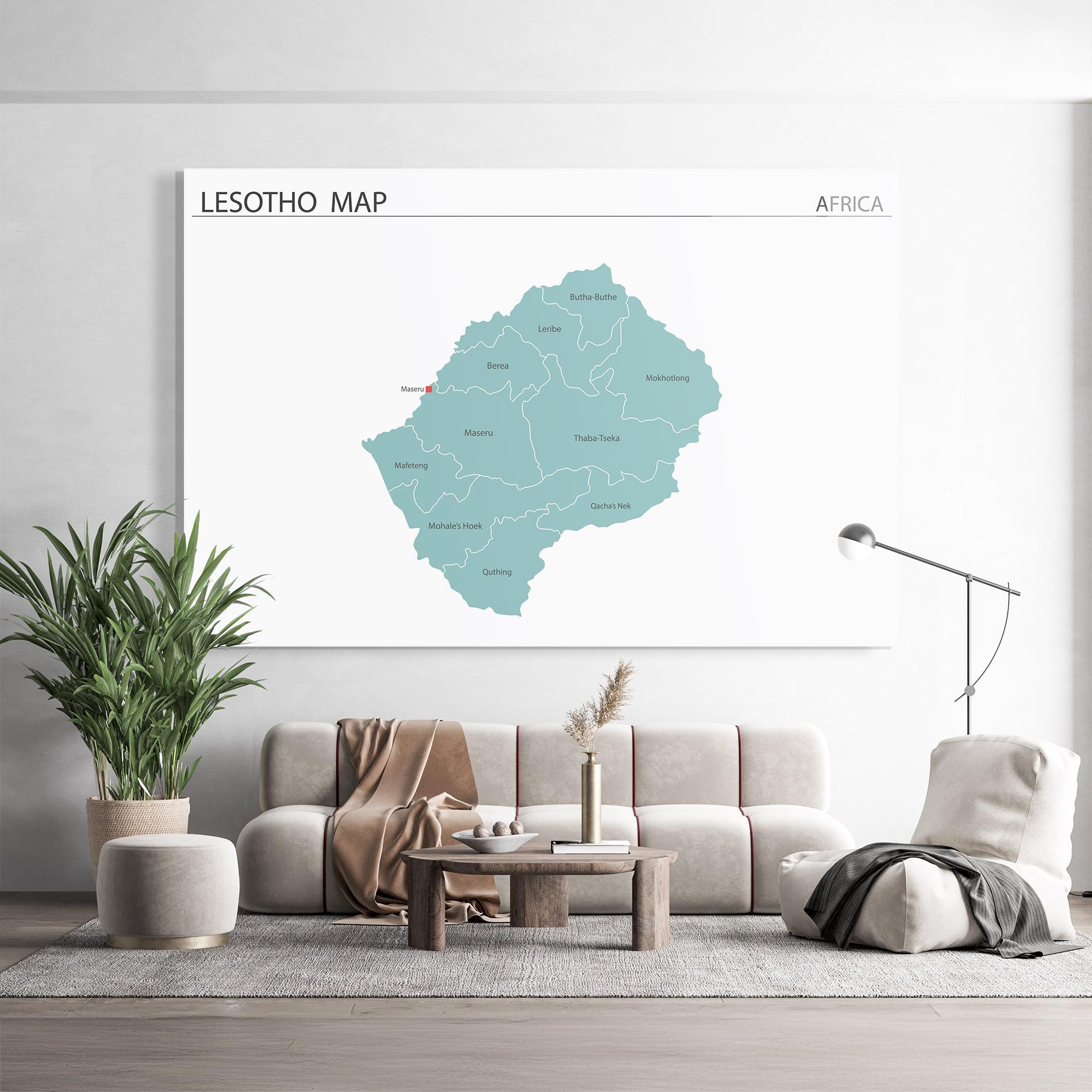 Glasbild Lesotho Map mockup 9