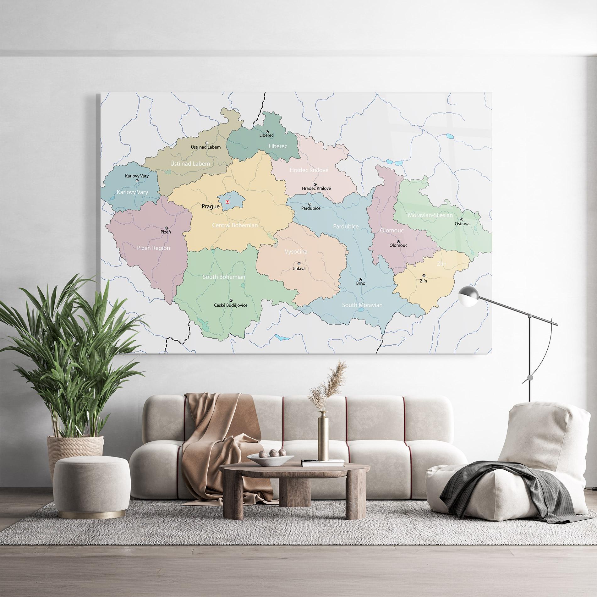Glasbild Map Czech Republic mockup 9