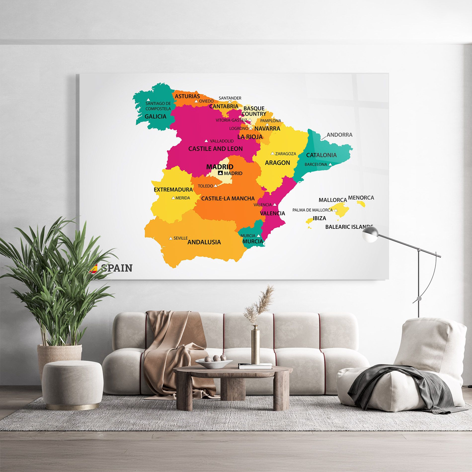 Spain Colorful Map mockup 9