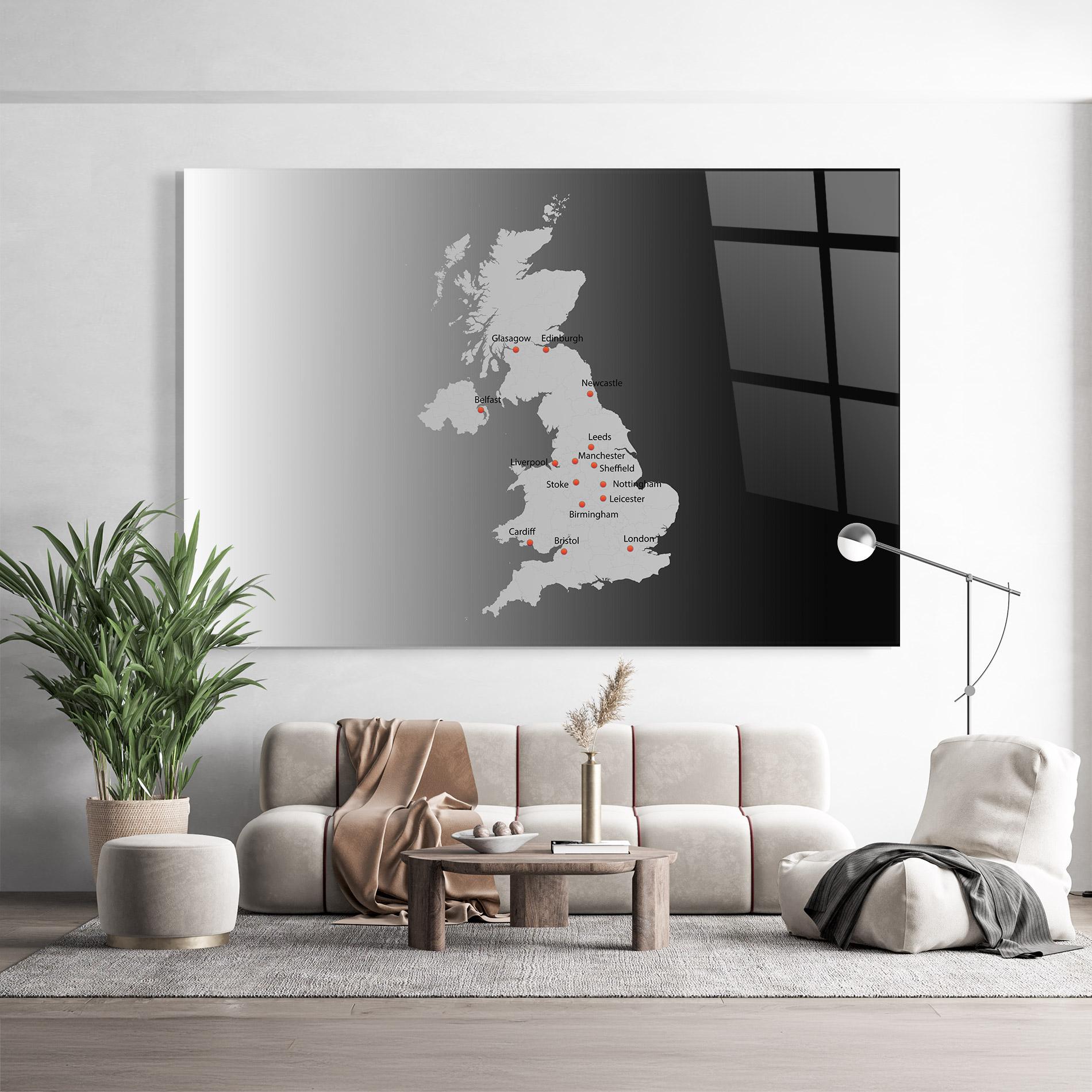 Glasbild Uk Map mockup 9