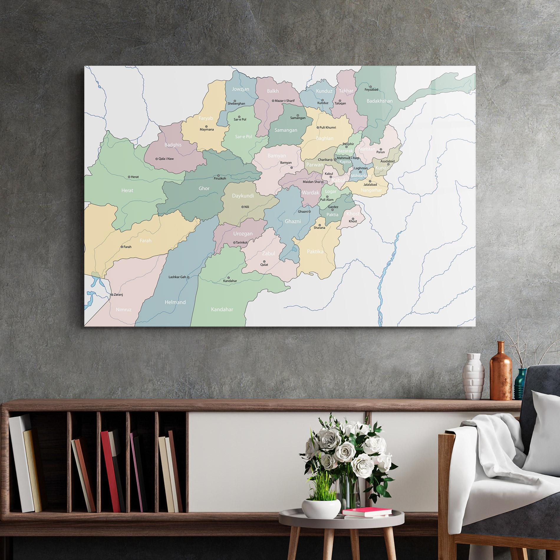 Glasbild Afghanistan Map mockup 2