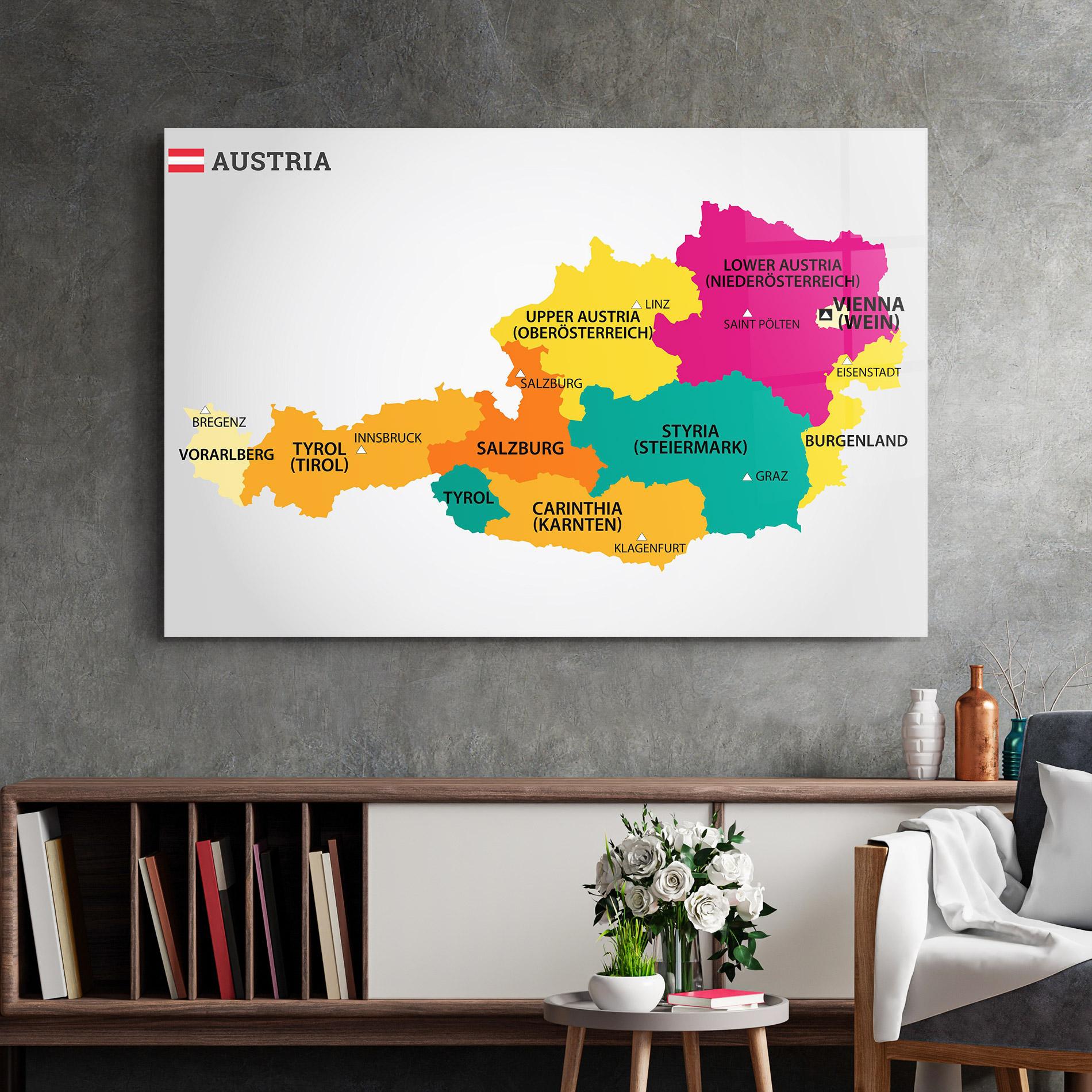 Glasbild Austria Color Map mockup 2