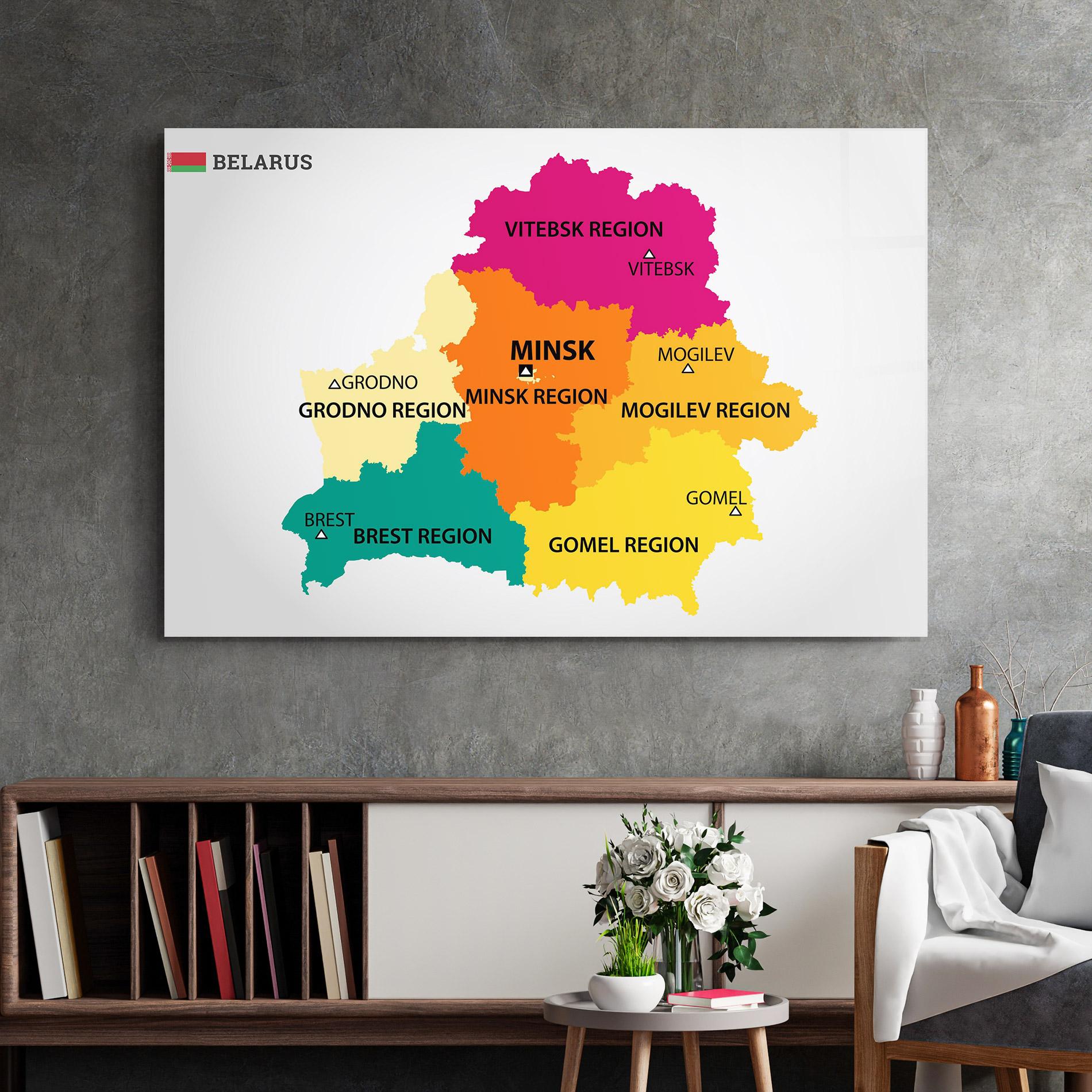Glasbild Belarus Color Map mockup 2