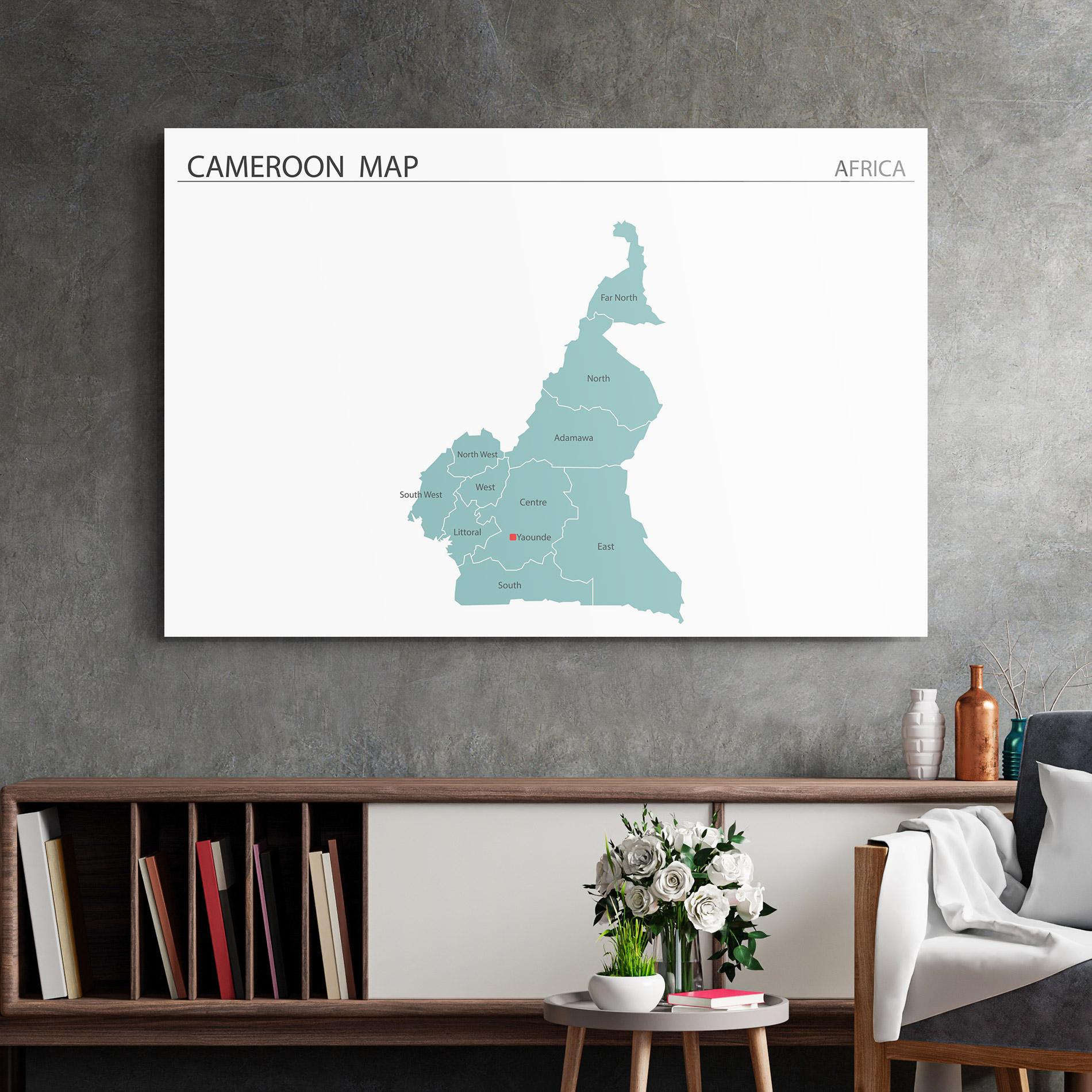Glasbild Cameroon Map mockup 2