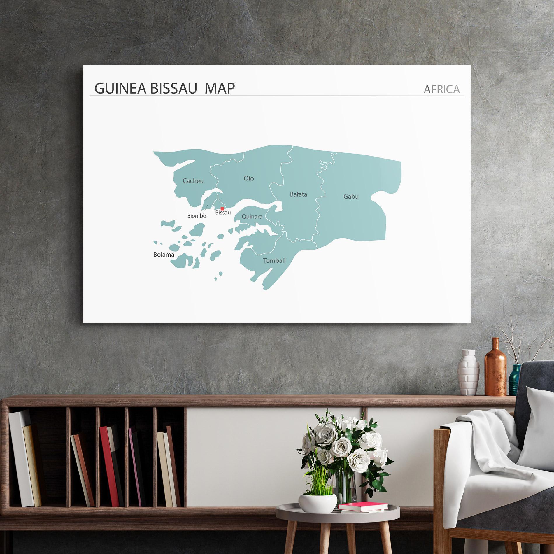 Glasbild Guinea Bissau Map mockup 2