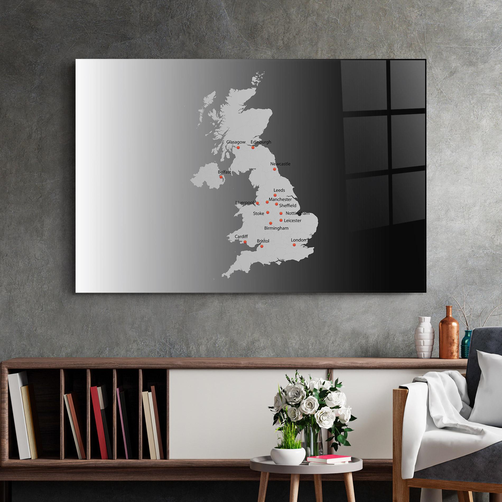 Glasbild Uk Map mockup 2