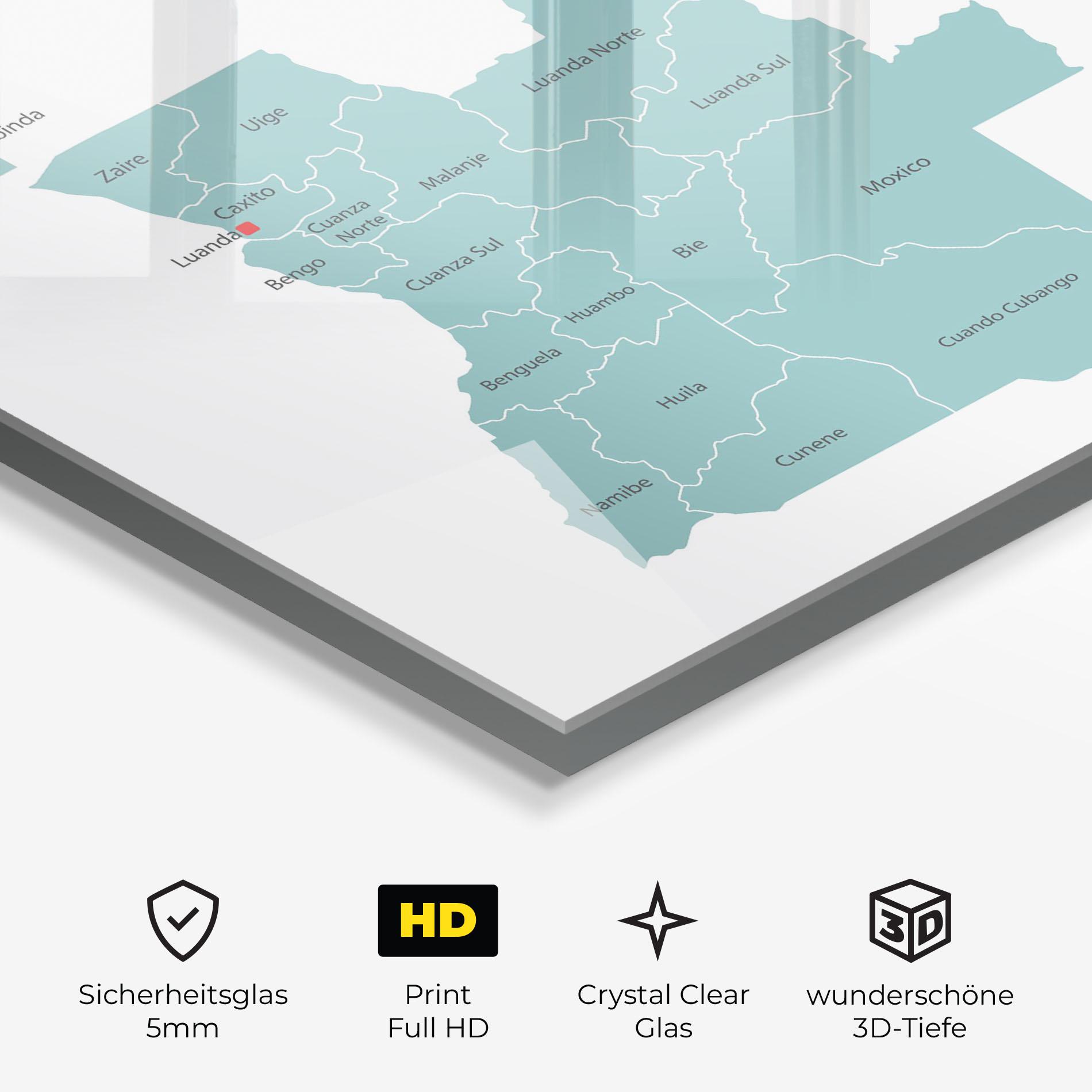 Glasbild Angola Map mockup 3