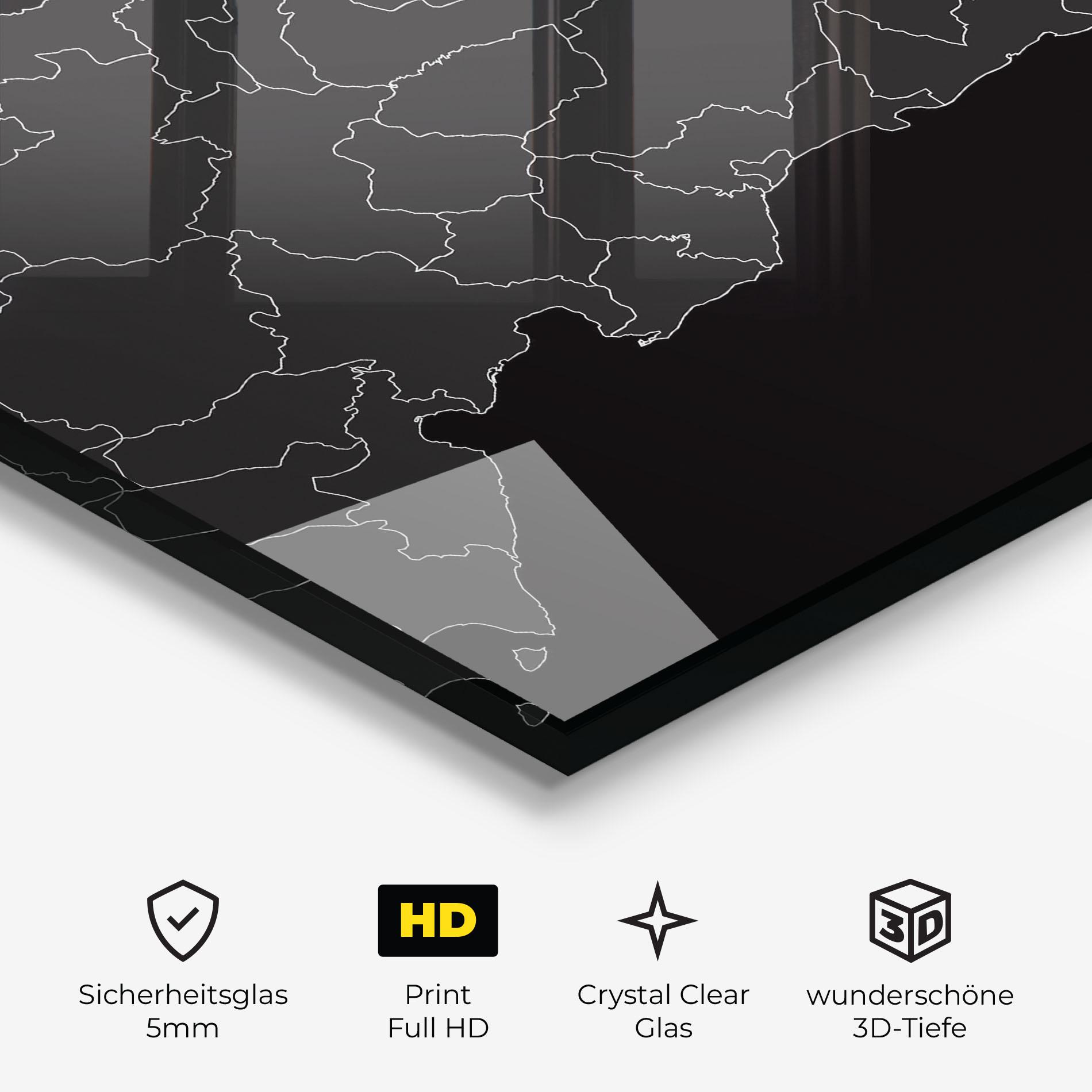 Glasbild Dominican Republic Grey Map mockup 3