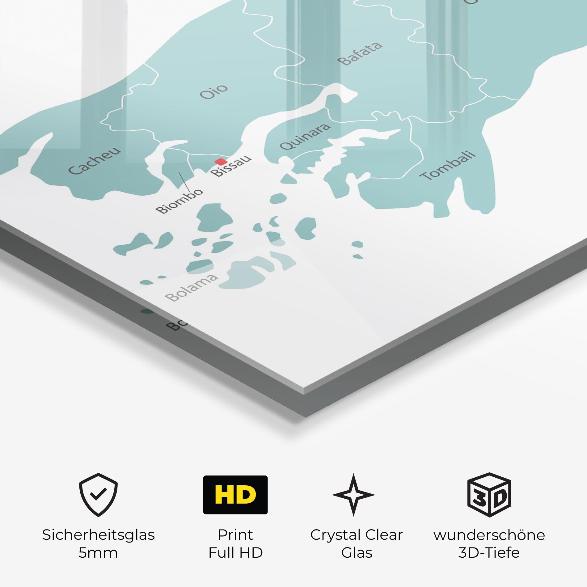Glasbild Guinea Bissau Map mockup 3