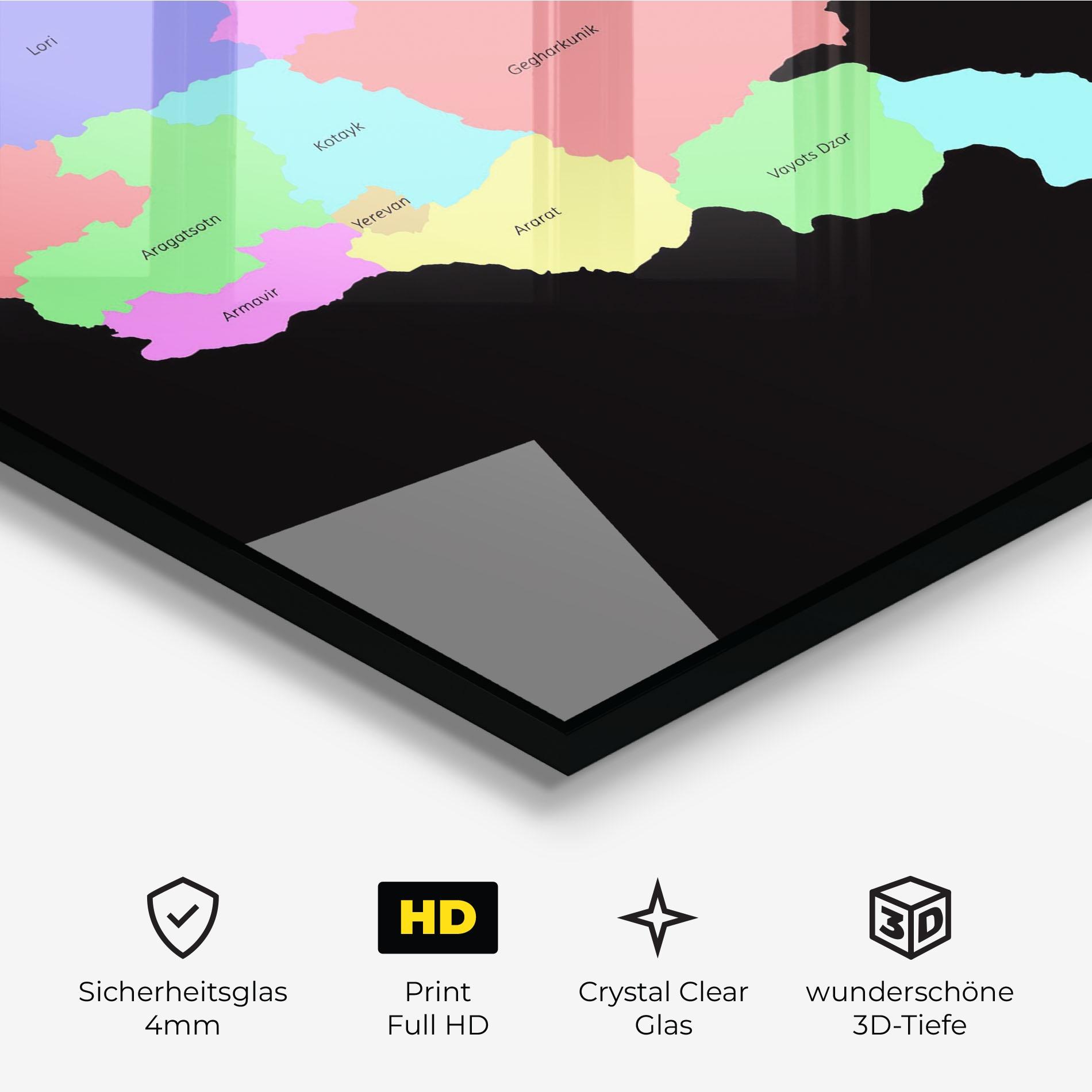 Glasbild Armenia Map mockup 3
