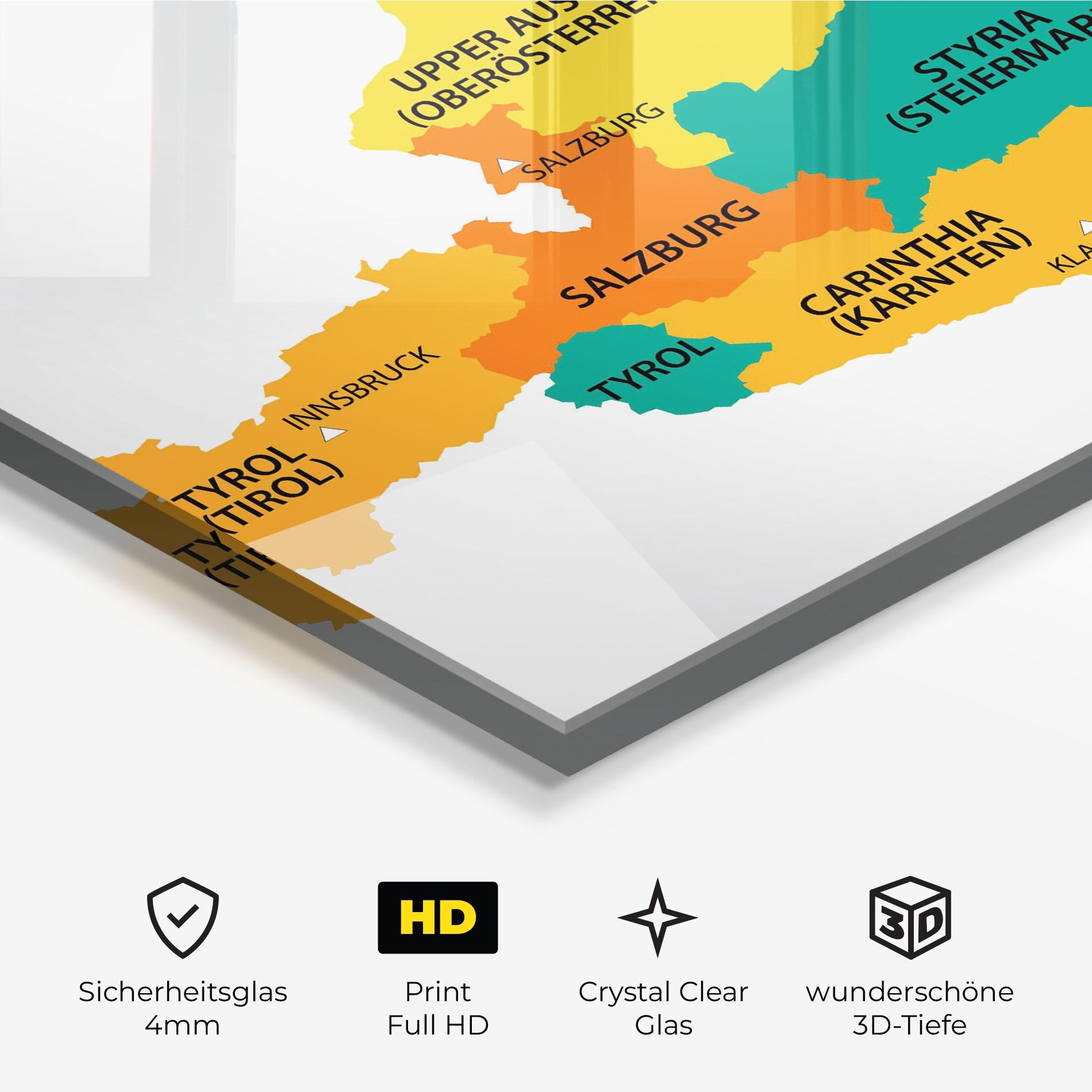 Glasbild Austria Color Map mockup 3