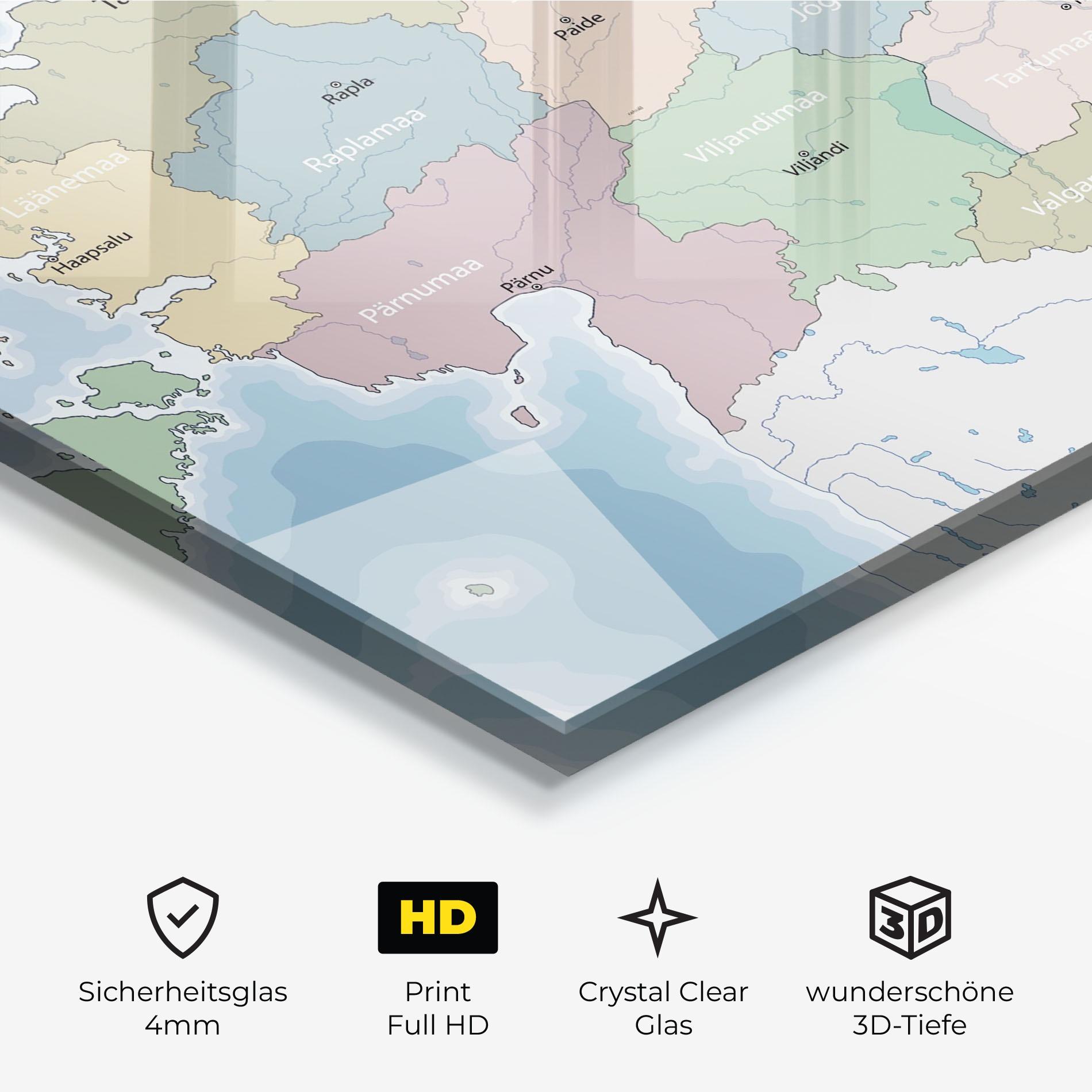 Glasbild Estonia Map mockup 3