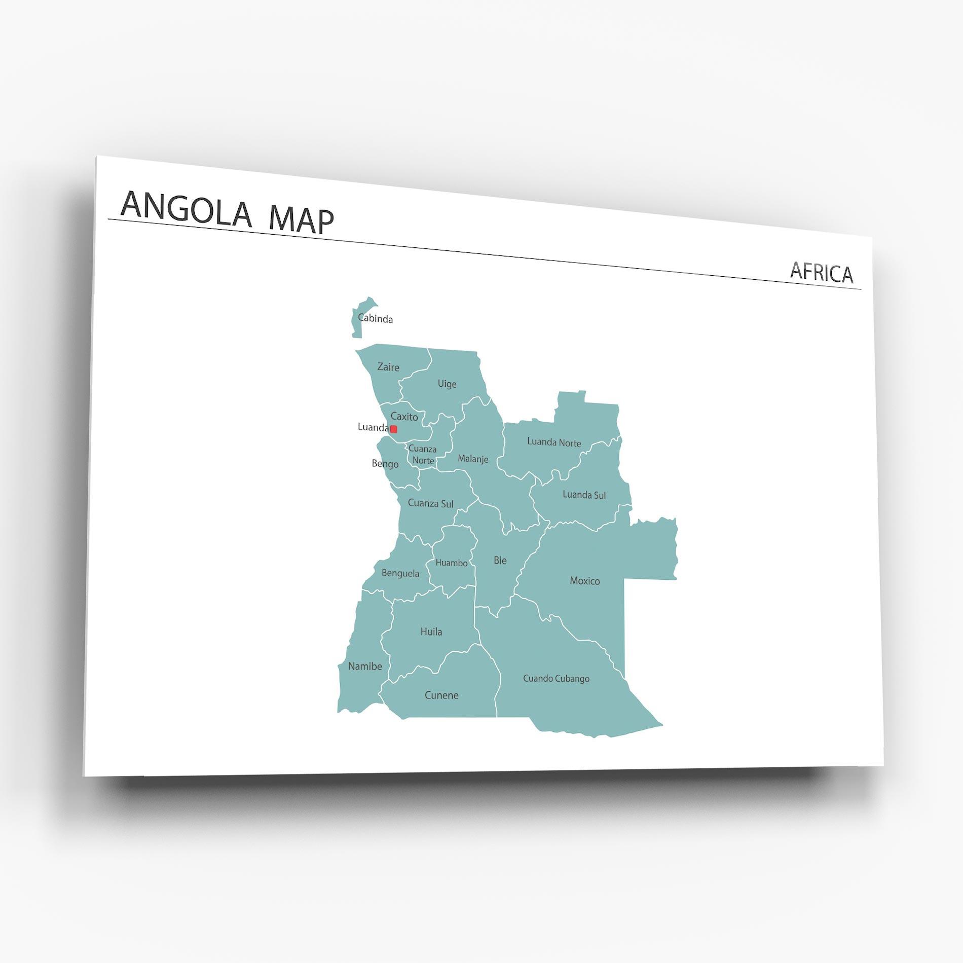 Glasbild Angola Map mockup 6