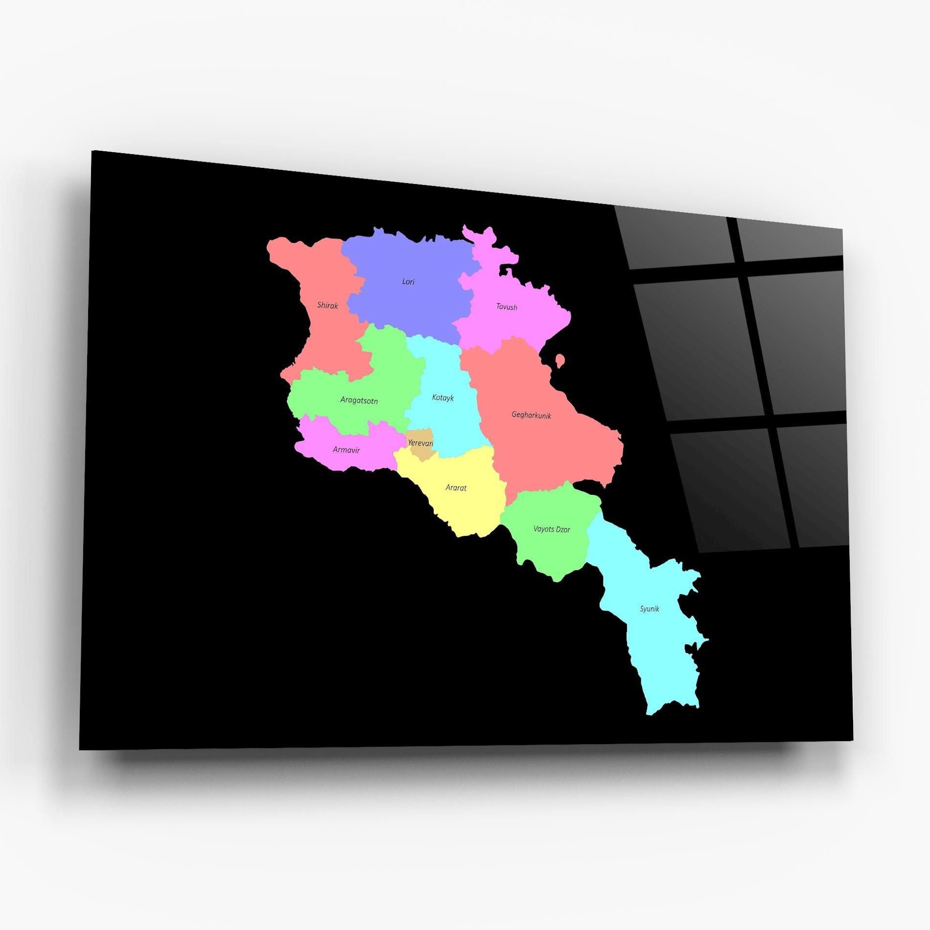 Glasbild Armenia Map mockup 6