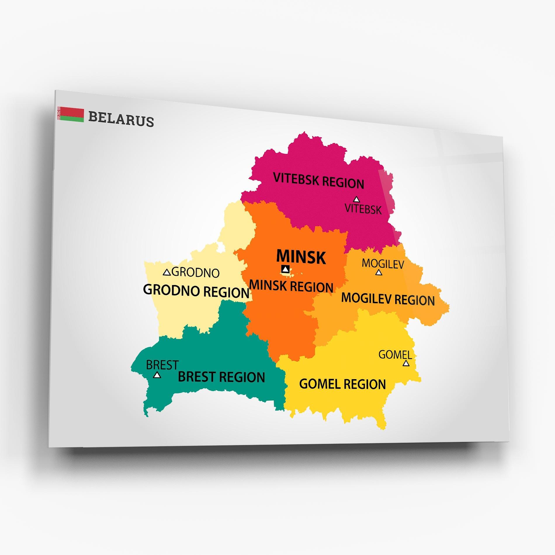 Glasbild Belarus Color Map mockup 6