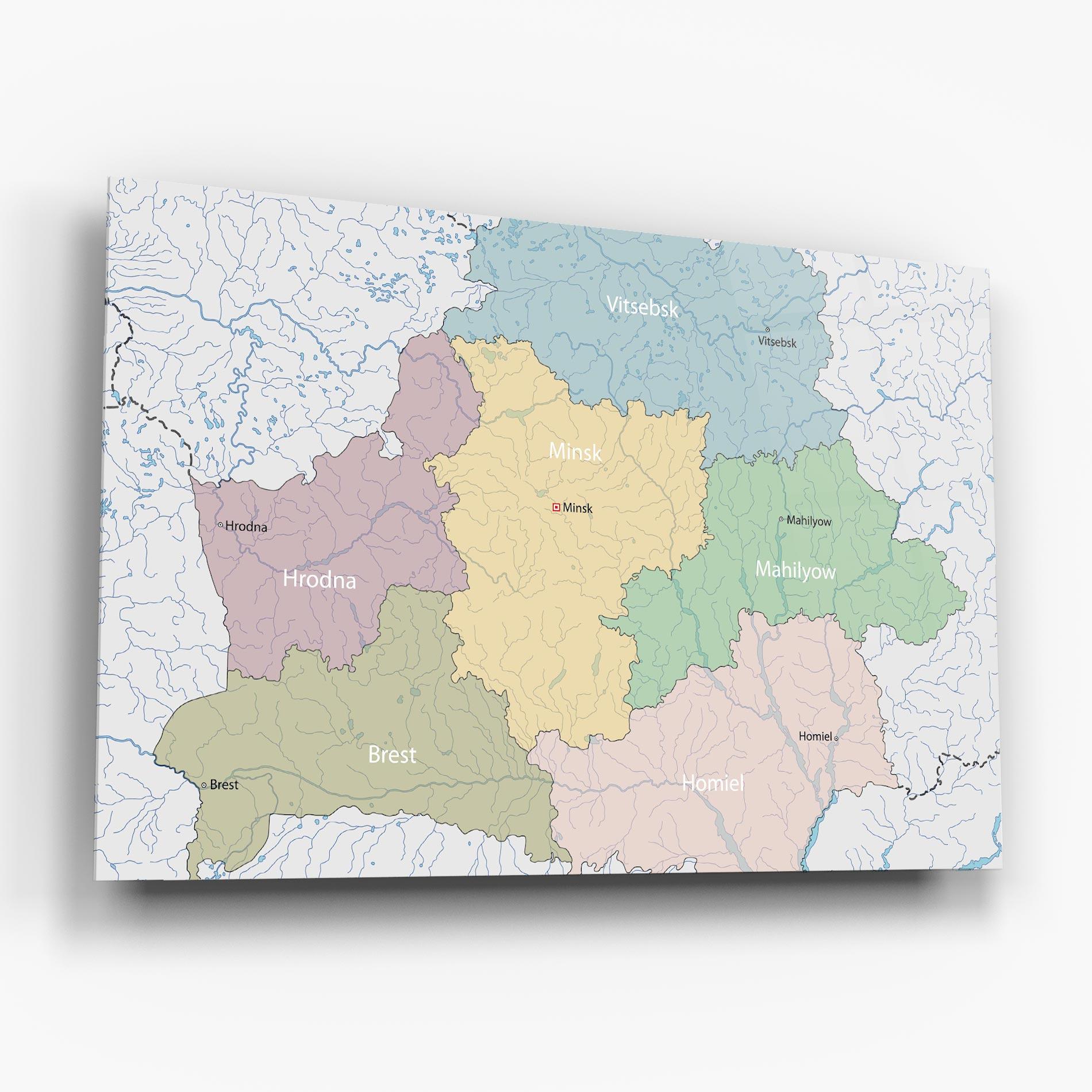 Glasbild Belarus Map mockup 6