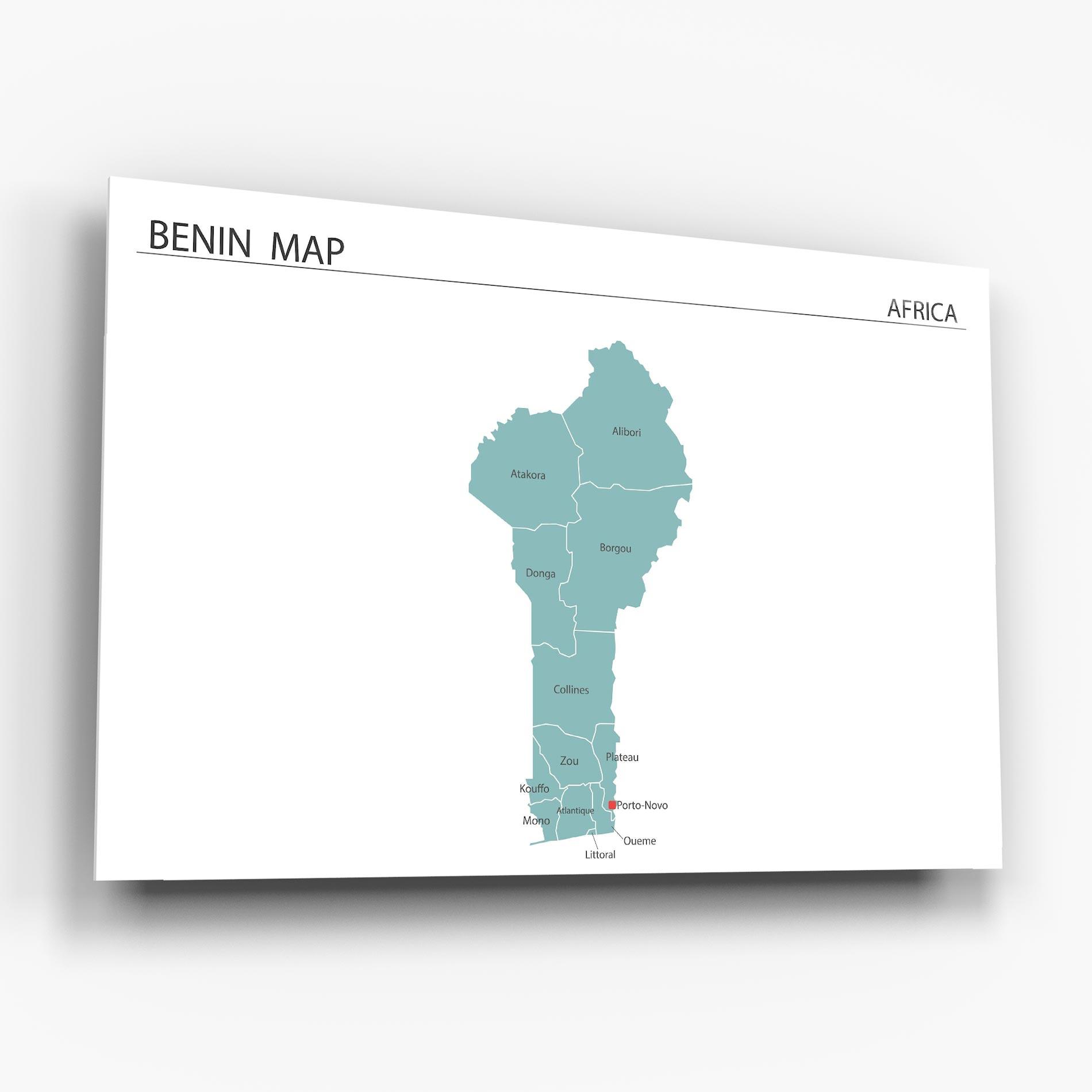 Glasbild Benin Map mockup 6
