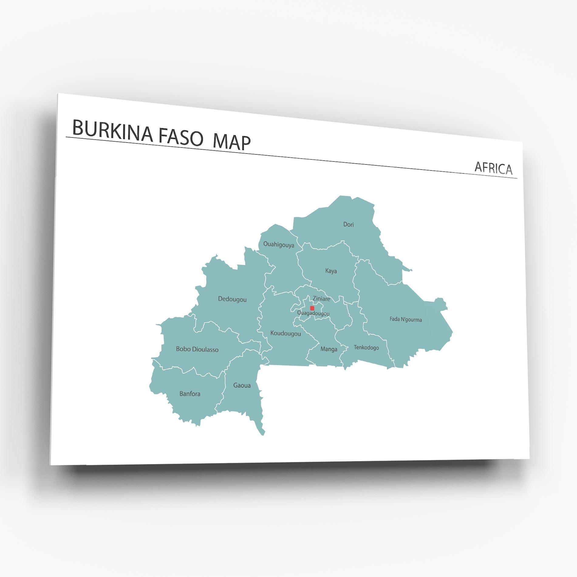 Glasbild Burkina Faso Map mockup 6