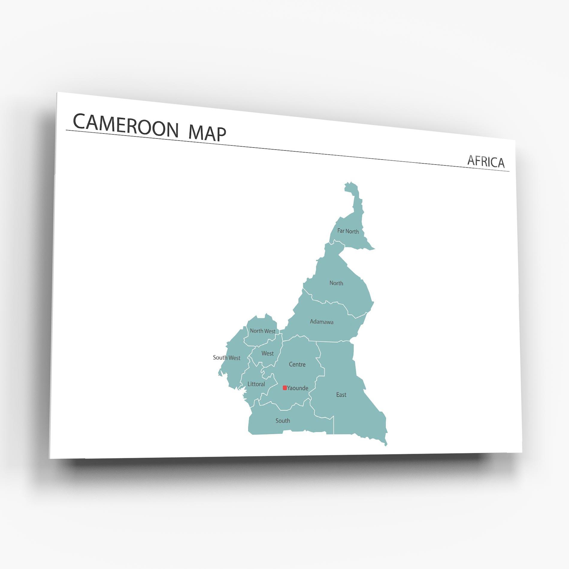 Glasbild Cameroon Map mockup 6