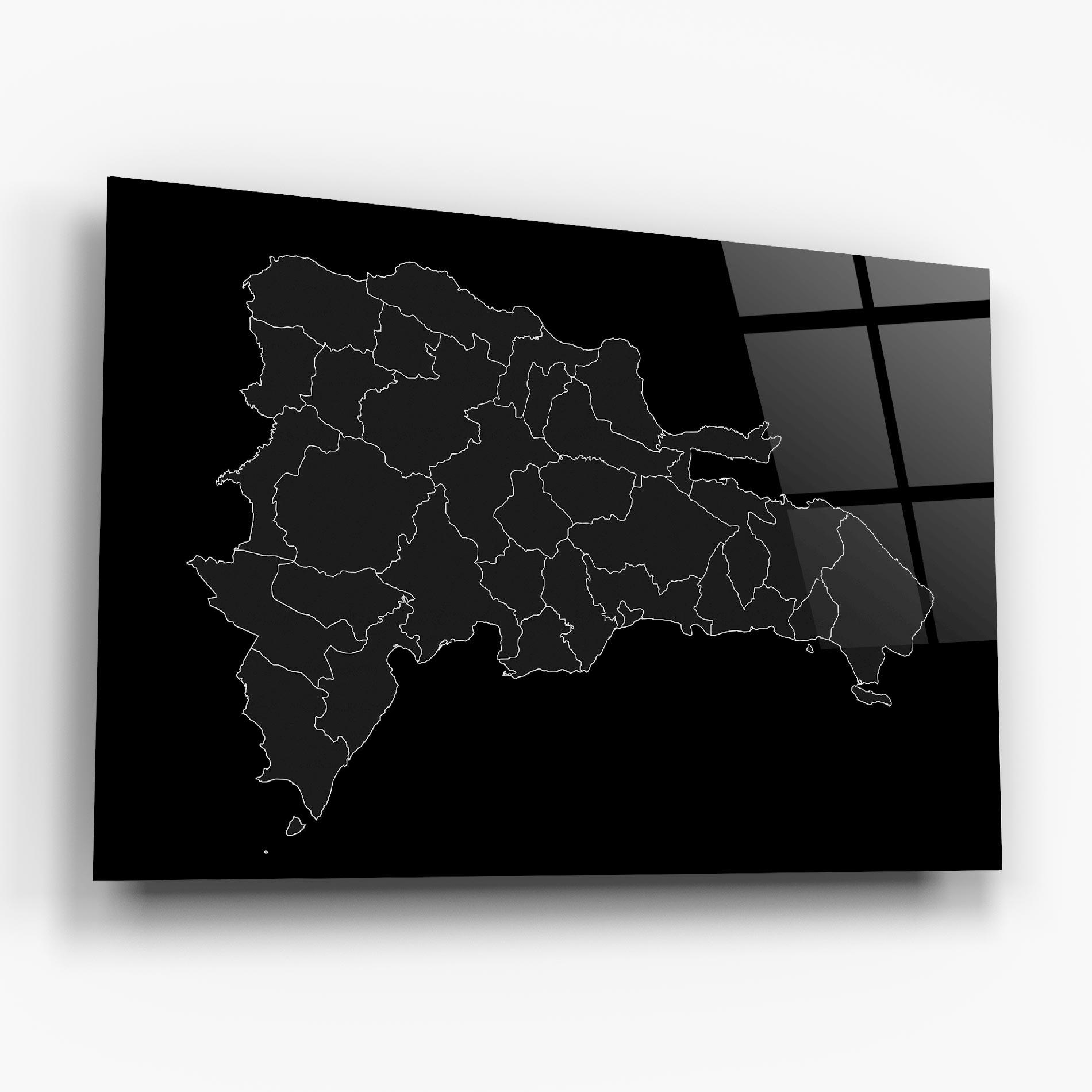 Glasbild Dominican Republic Grey Map mockup 6