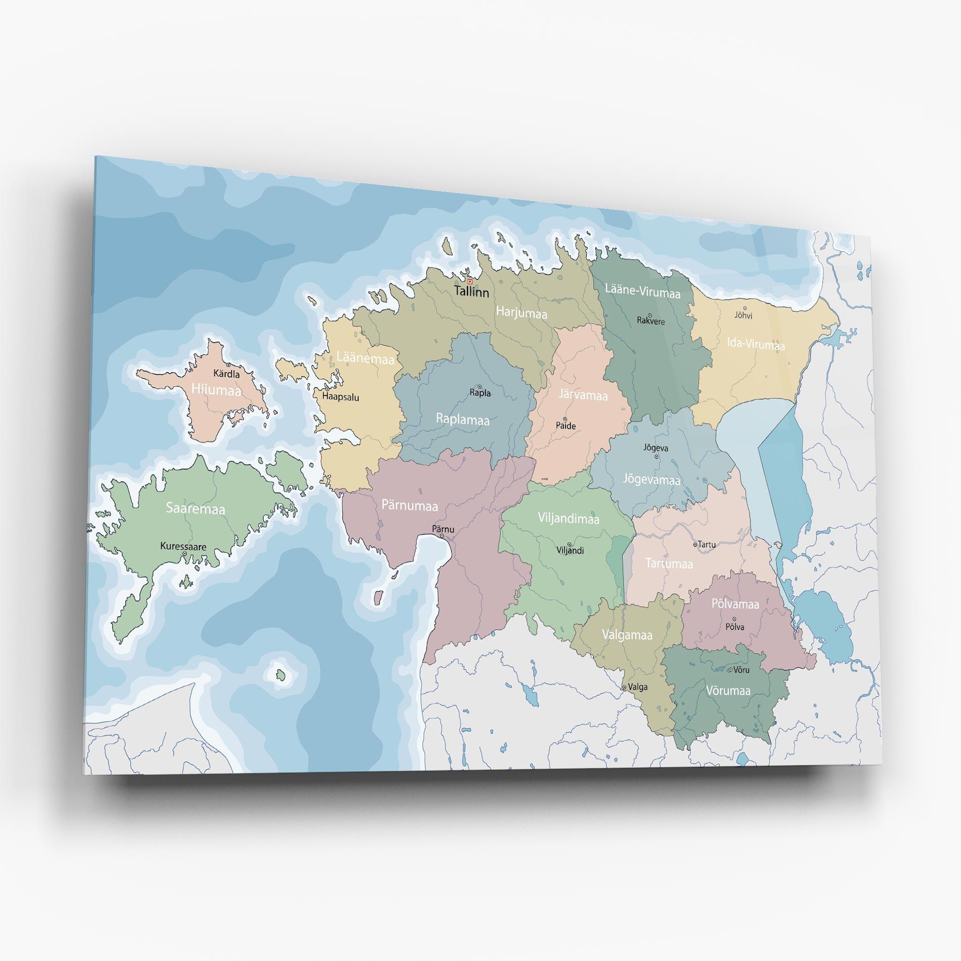 Glasbild Estonia Map mockup 6
