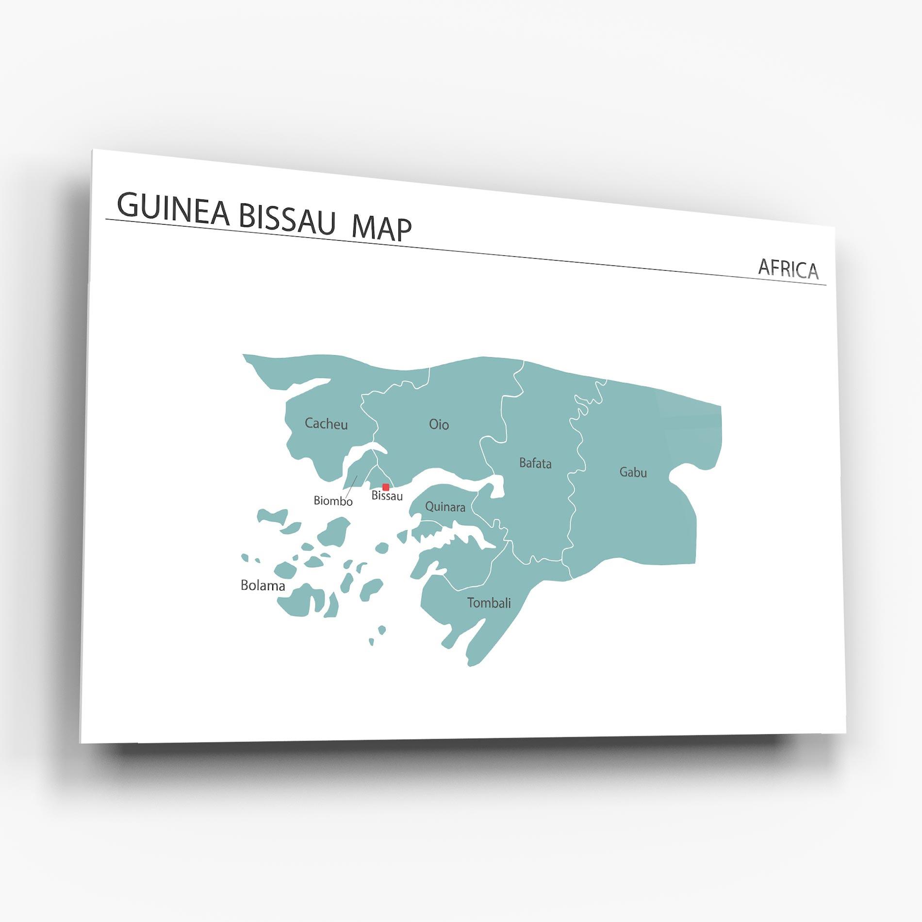 Glasbild Guinea Bissau Map mockup 6