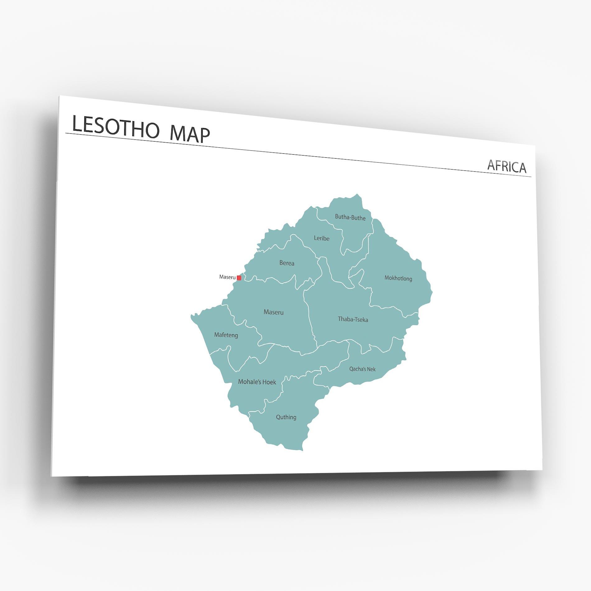 Glasbild Lesotho Map mockup 6