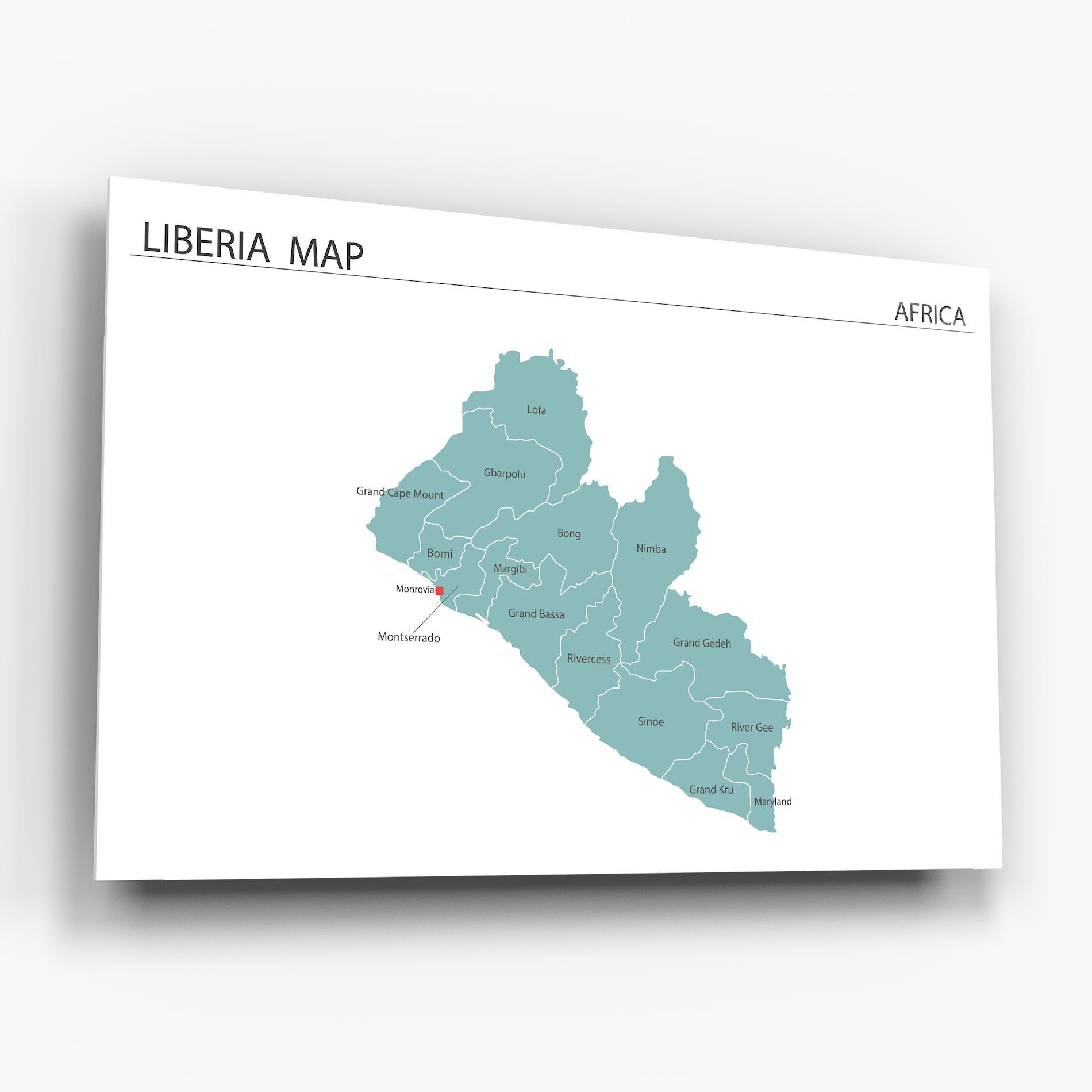 Glasbild Liberia Map mockup 6