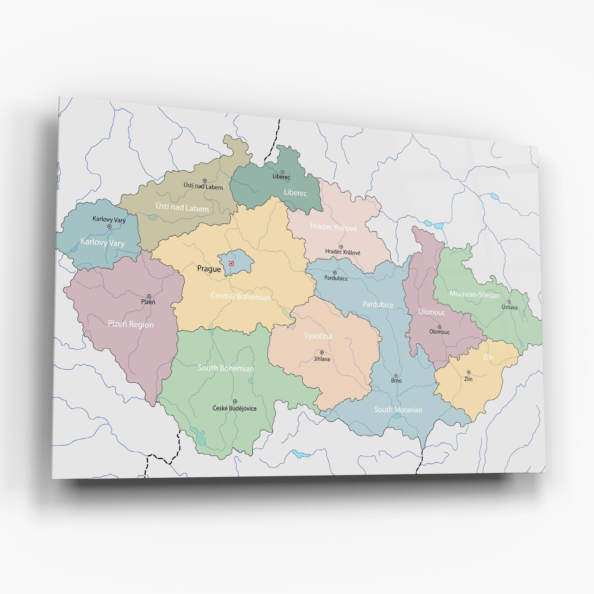 Glasbild Map Czech Republic mockup 6
