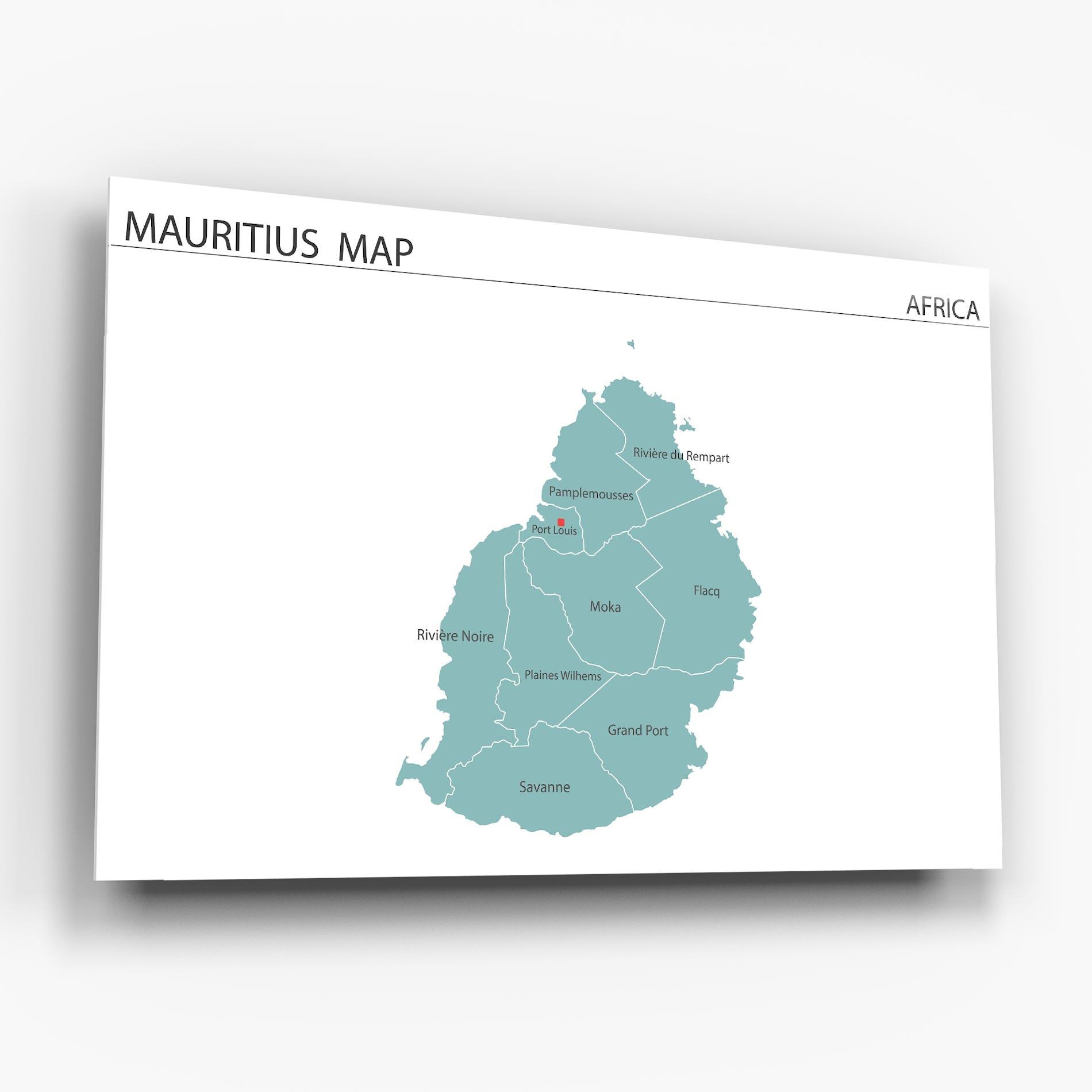 Glasbild Mauritius Map mockup 6