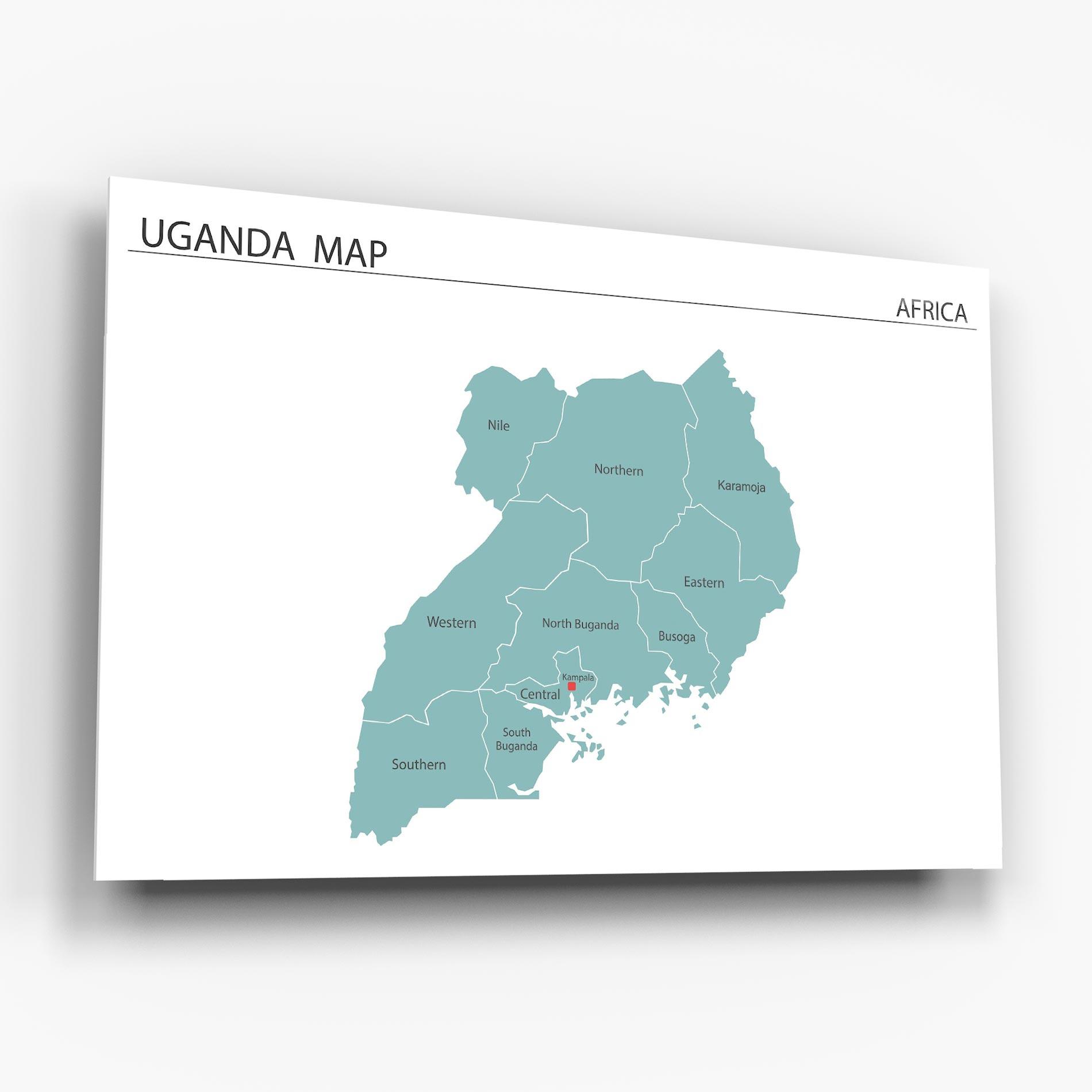 Glasbild Uganda Map mockup 6
