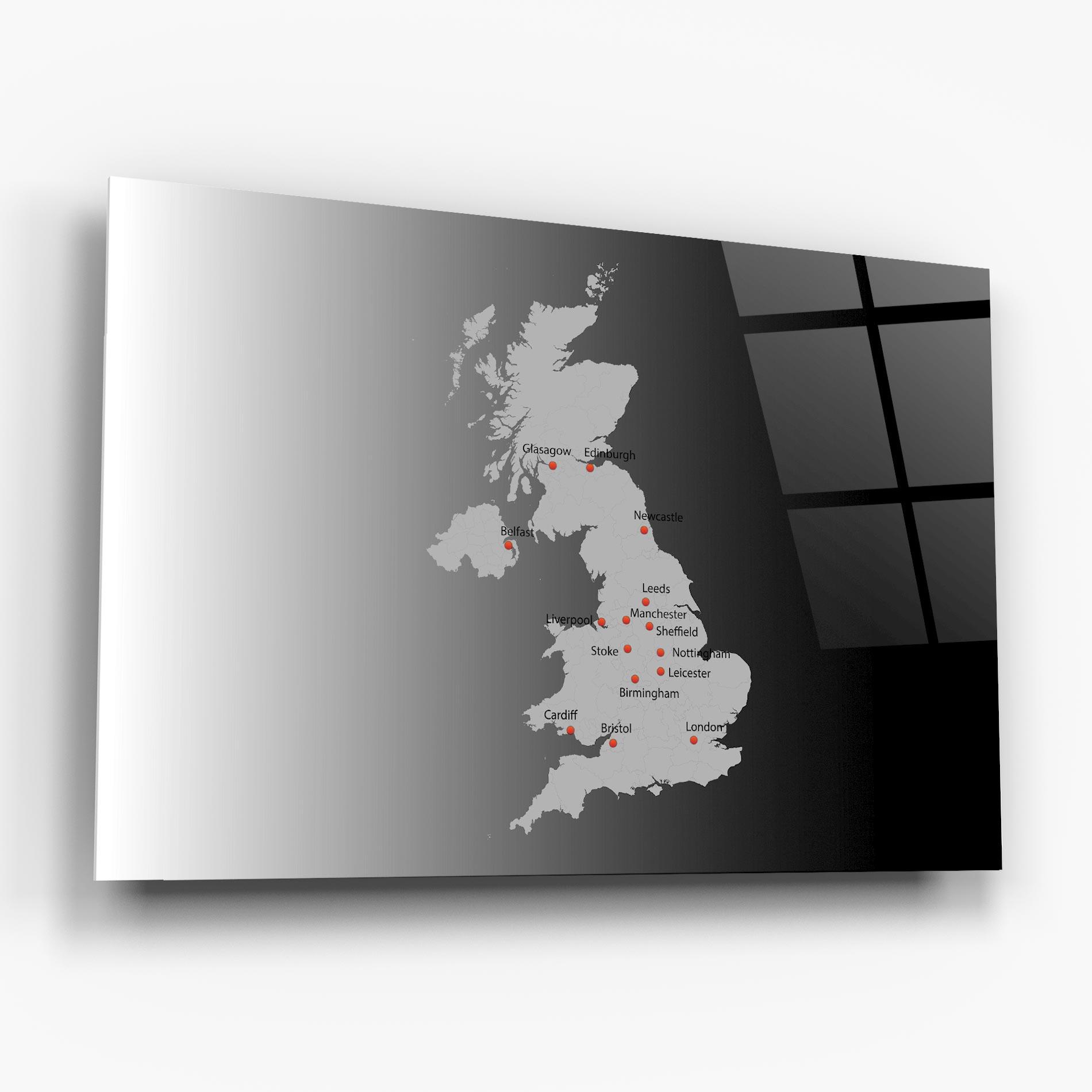 Glasbild Uk Map mockup 6