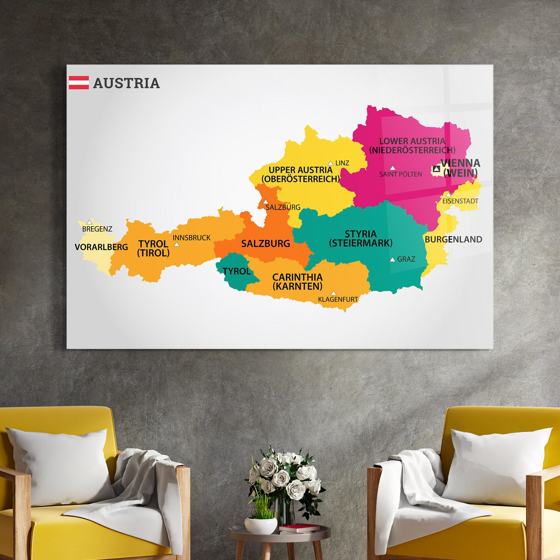 Glasbild Austria Color Map mockup 4