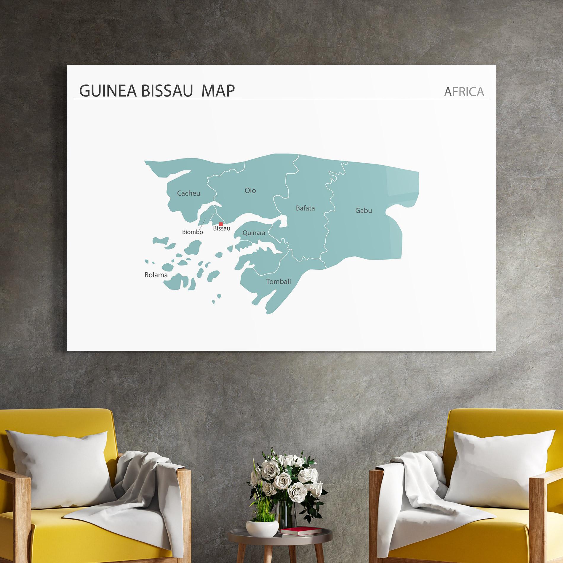 Glasbild Guinea Bissau Map mockup 4