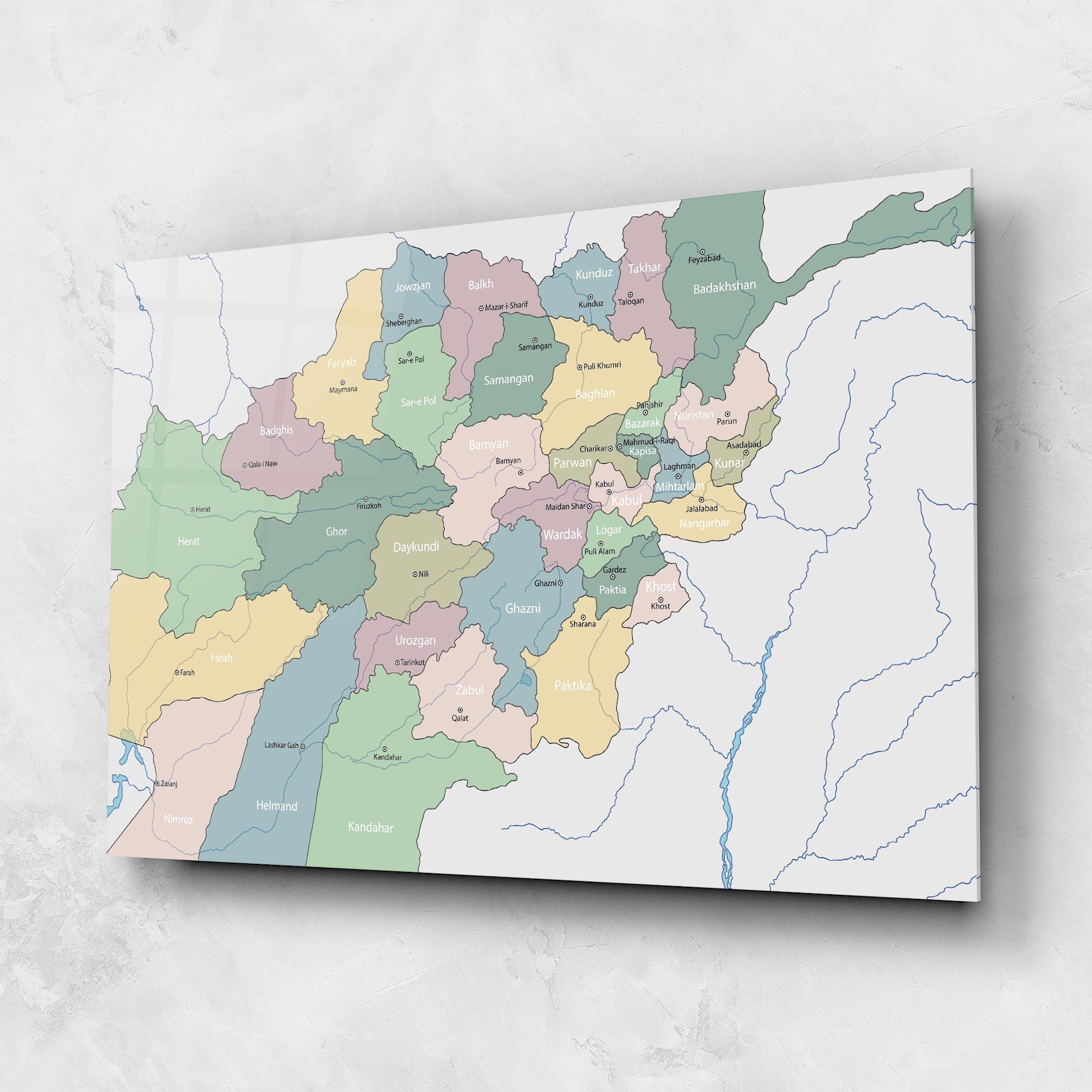 Glasbild Afghanistan Map mockup 1