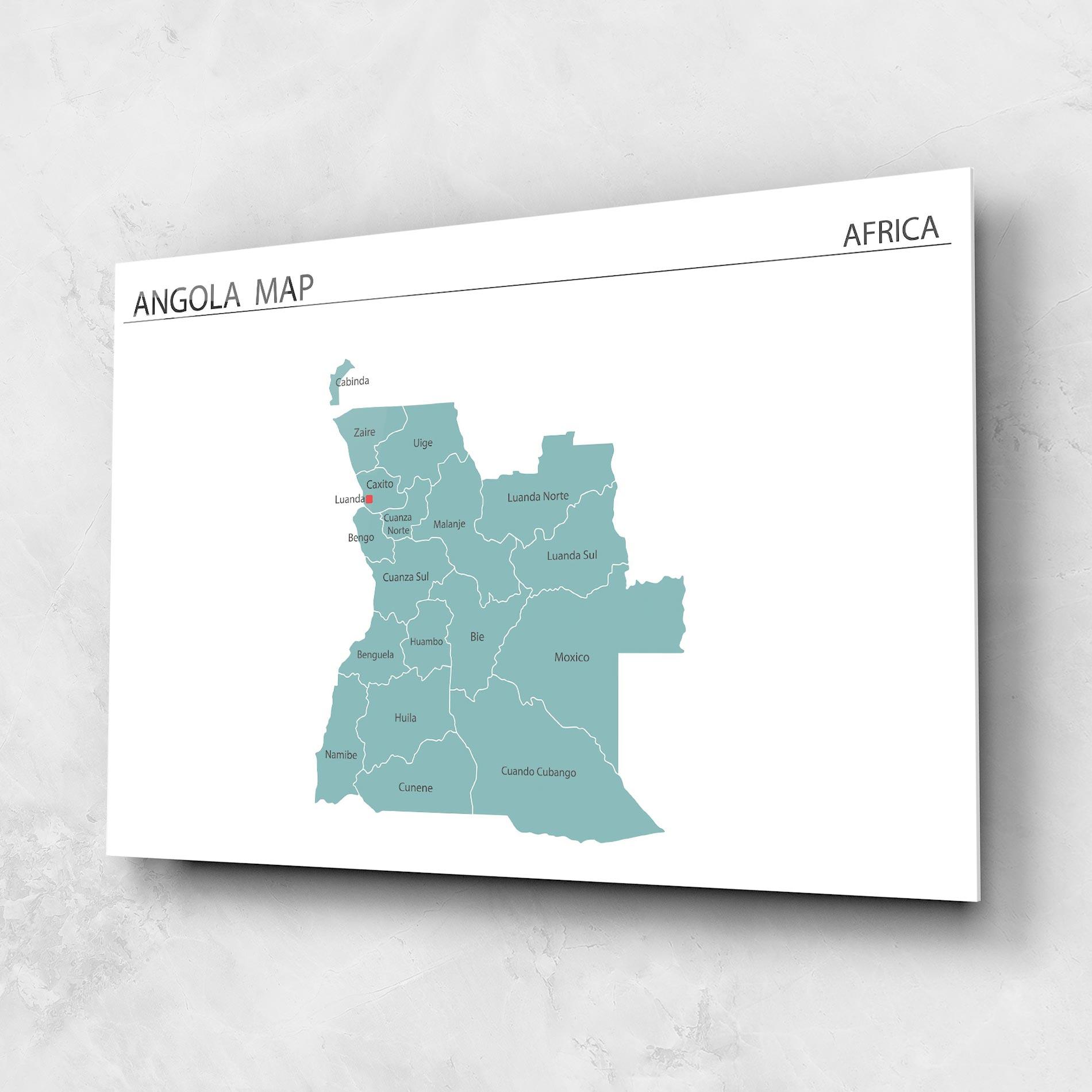 Glasbild Angola Map mockup 1