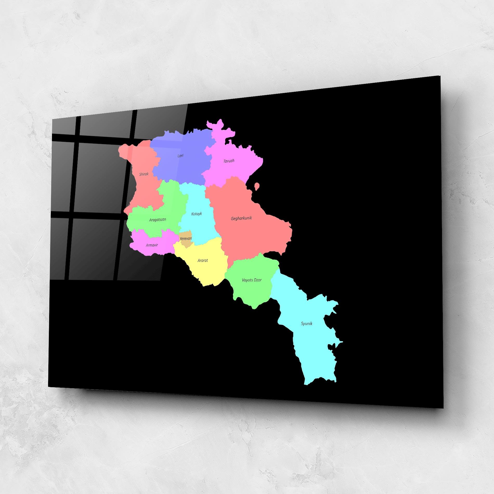 Glasbild Armenia Map mockup 1