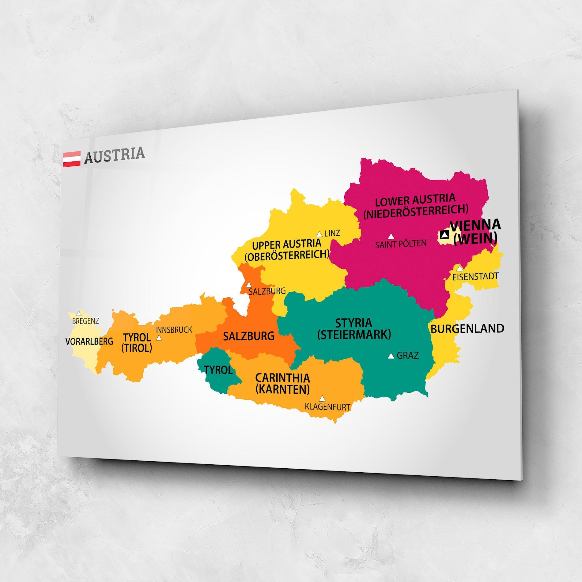Glasbild Austria Color Map mockup 1