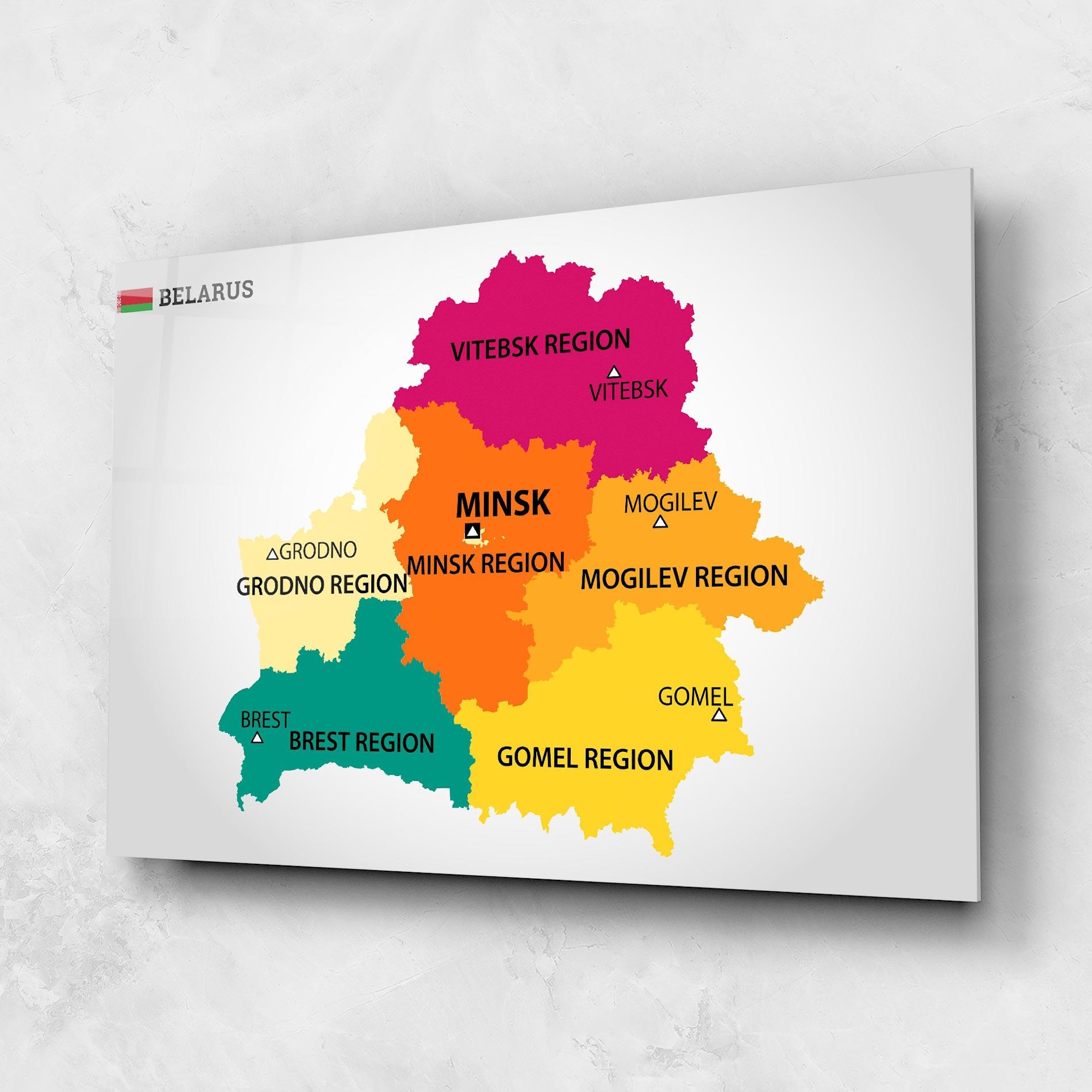 Glasbild Belarus Color Map mockup 1