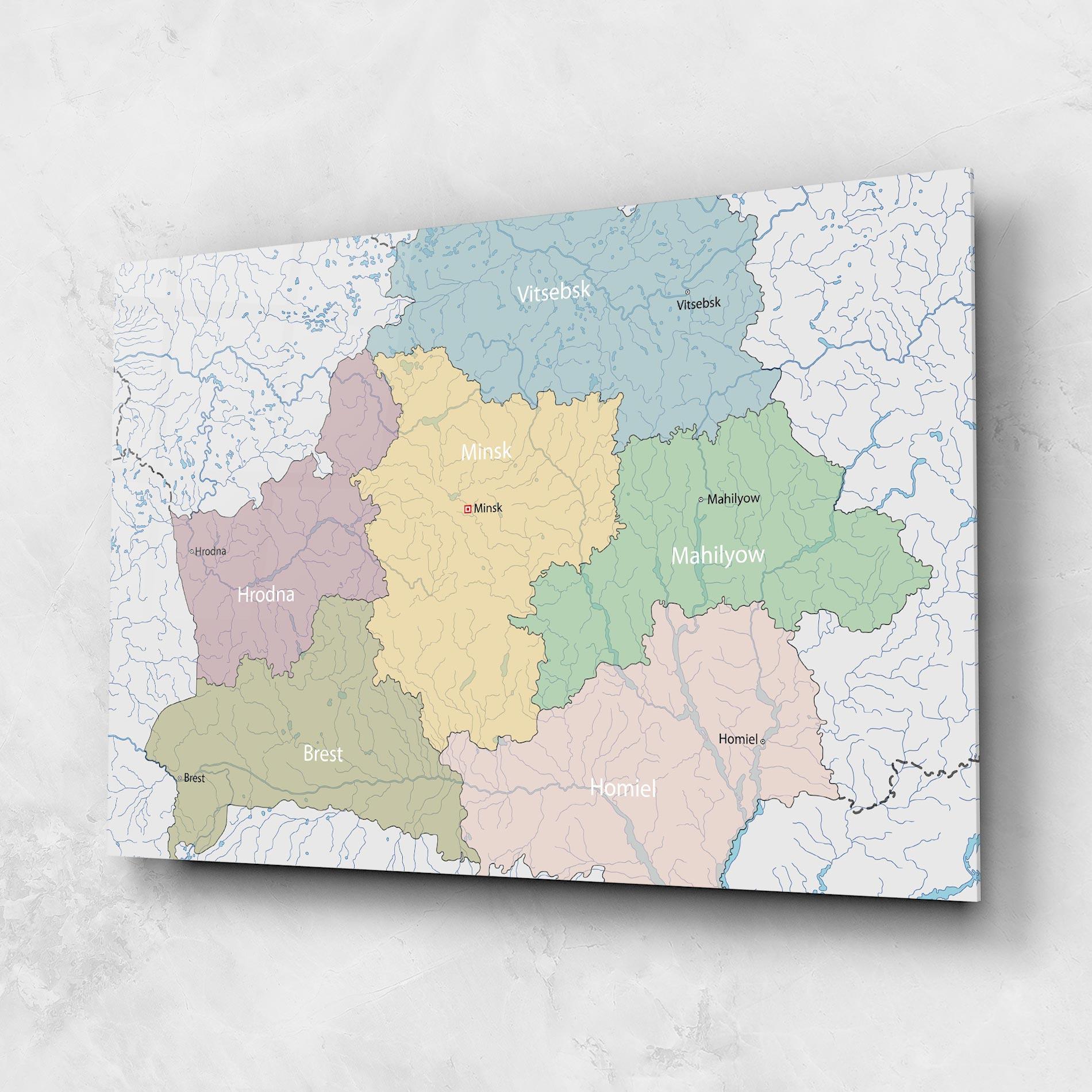 Glasbild Belarus Map mockup 1